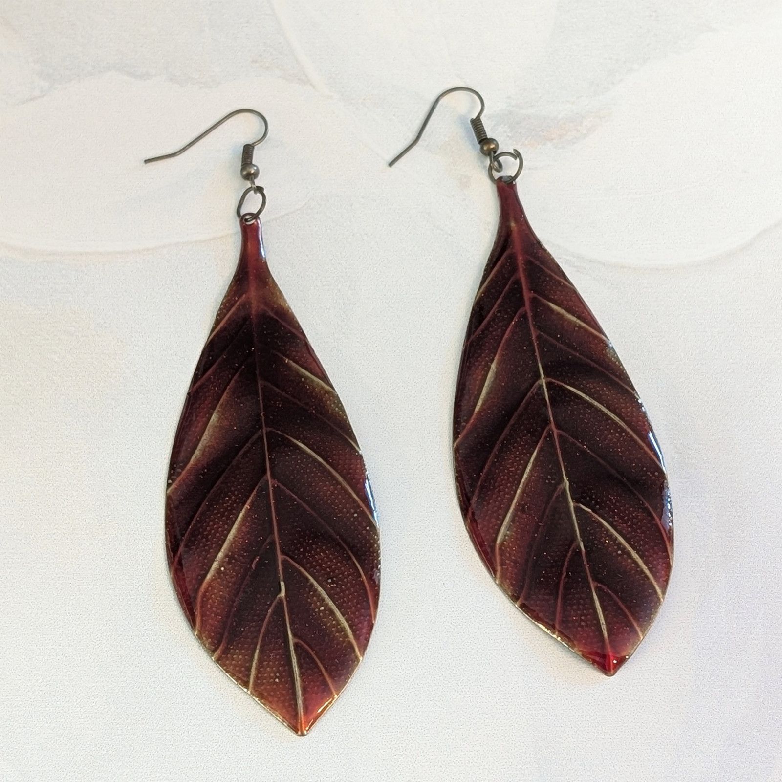 Other Nature-Inspired VTG 1980s Bronze & Rust Leaf-Shaped Earrings Size ONE SIZE - 3 Thumbnail
