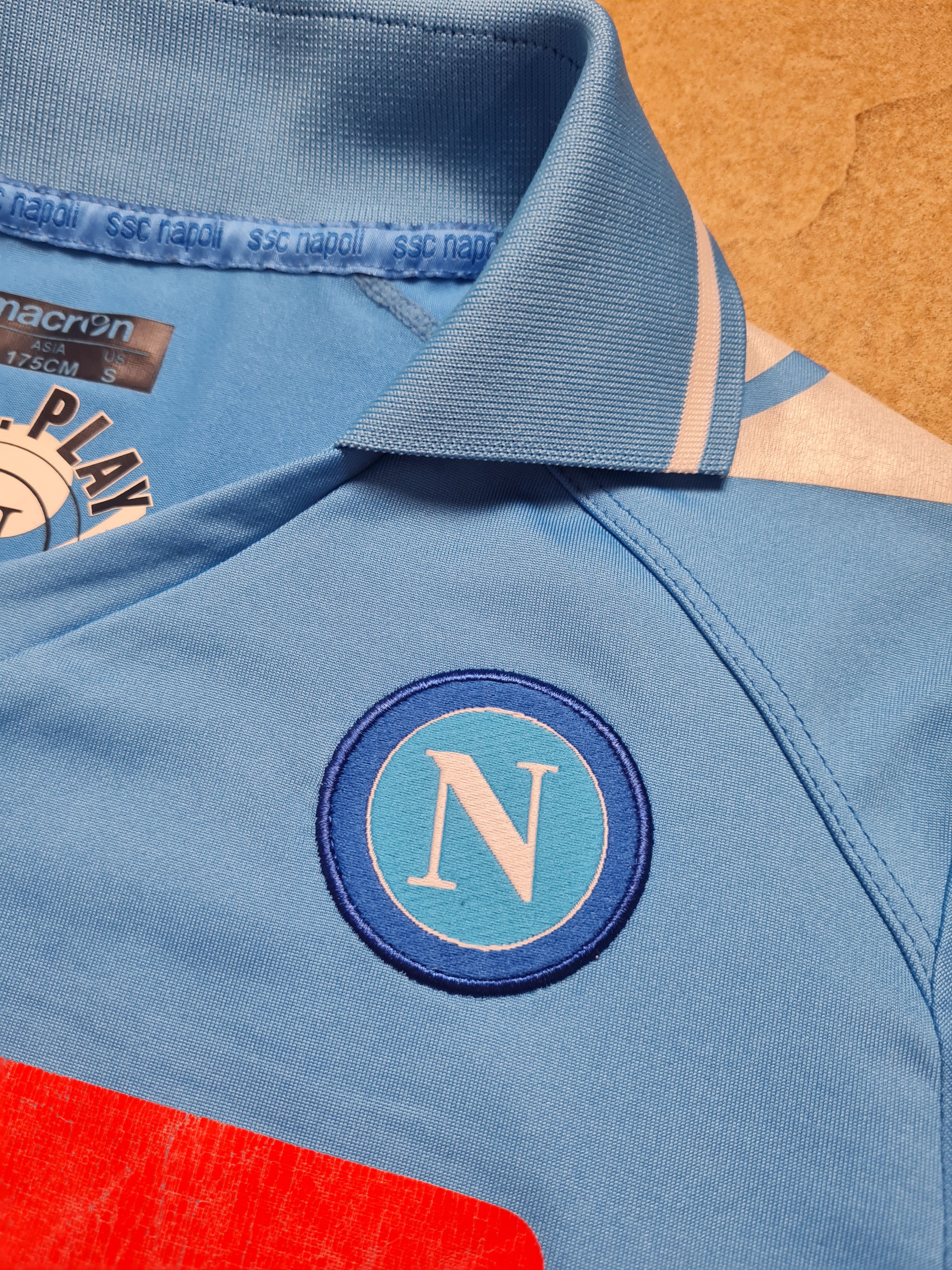 Macron Macron 2013-14 SSC Napoli Soccer Shirt Blue Men's Size S-M Size US S / EU 44-46 / 1 - 15 Thumbnail