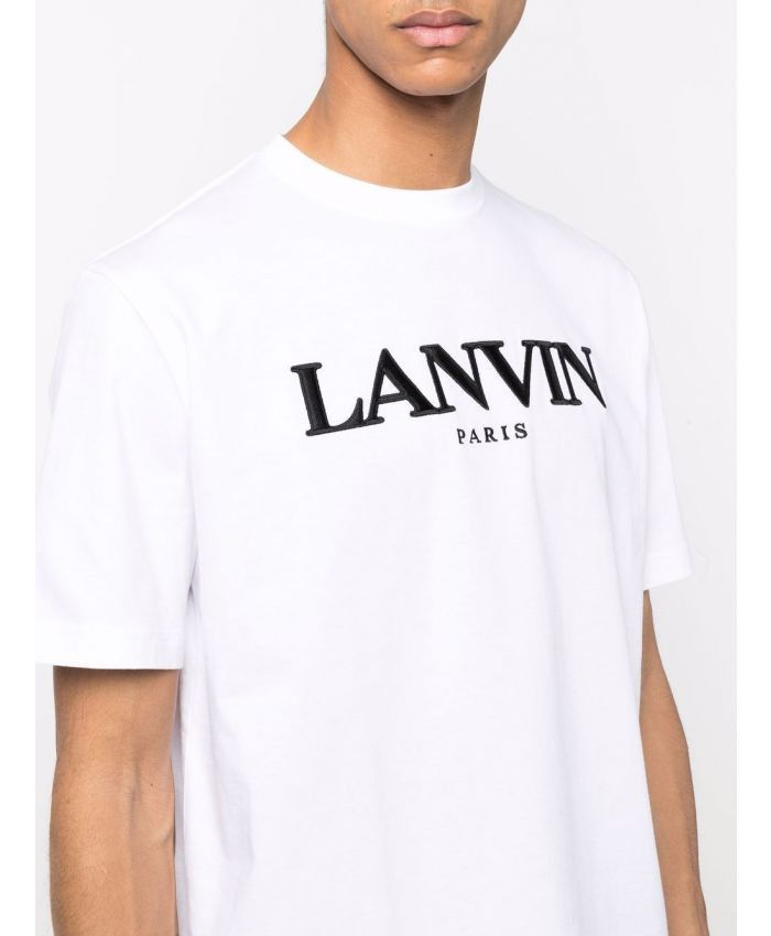 Lanvin o1w1db10724 Embroidered Oversize T-Shirt in Optic White Size US M / EU 48-50 / 2 - 6 Thumbnail