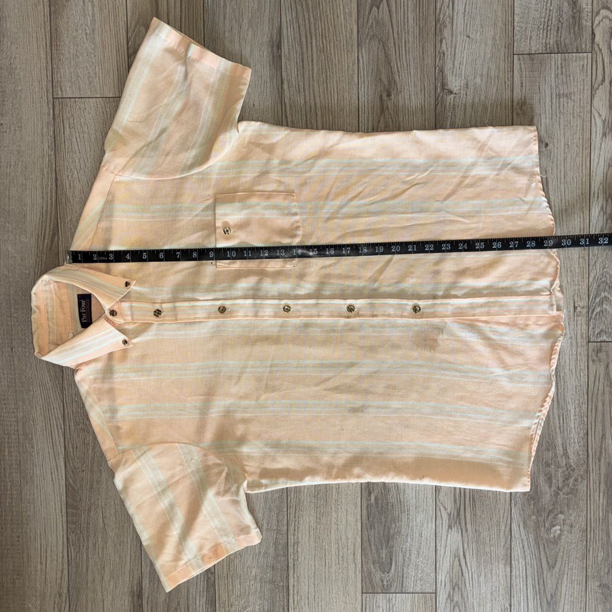 Other 70s/80s Par Four Sportswear orange striped button up shirt Size US L / EU 52-54 / 3 - 6 Thumbnail