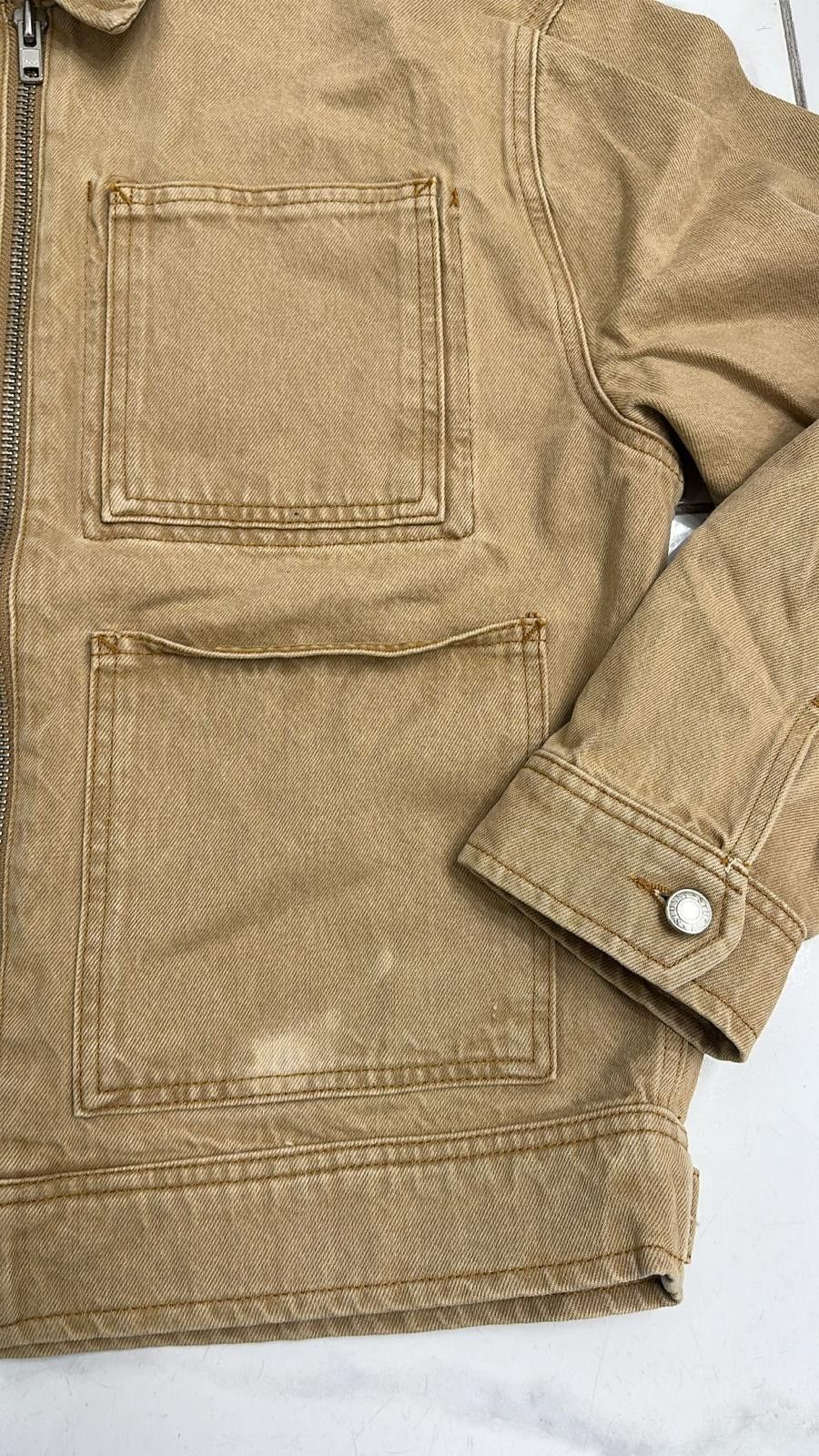 Stussy Stussy Denim Zip Work Jacket Sand Size S Size US S / EU 44-46 / 1 - 3 Thumbnail