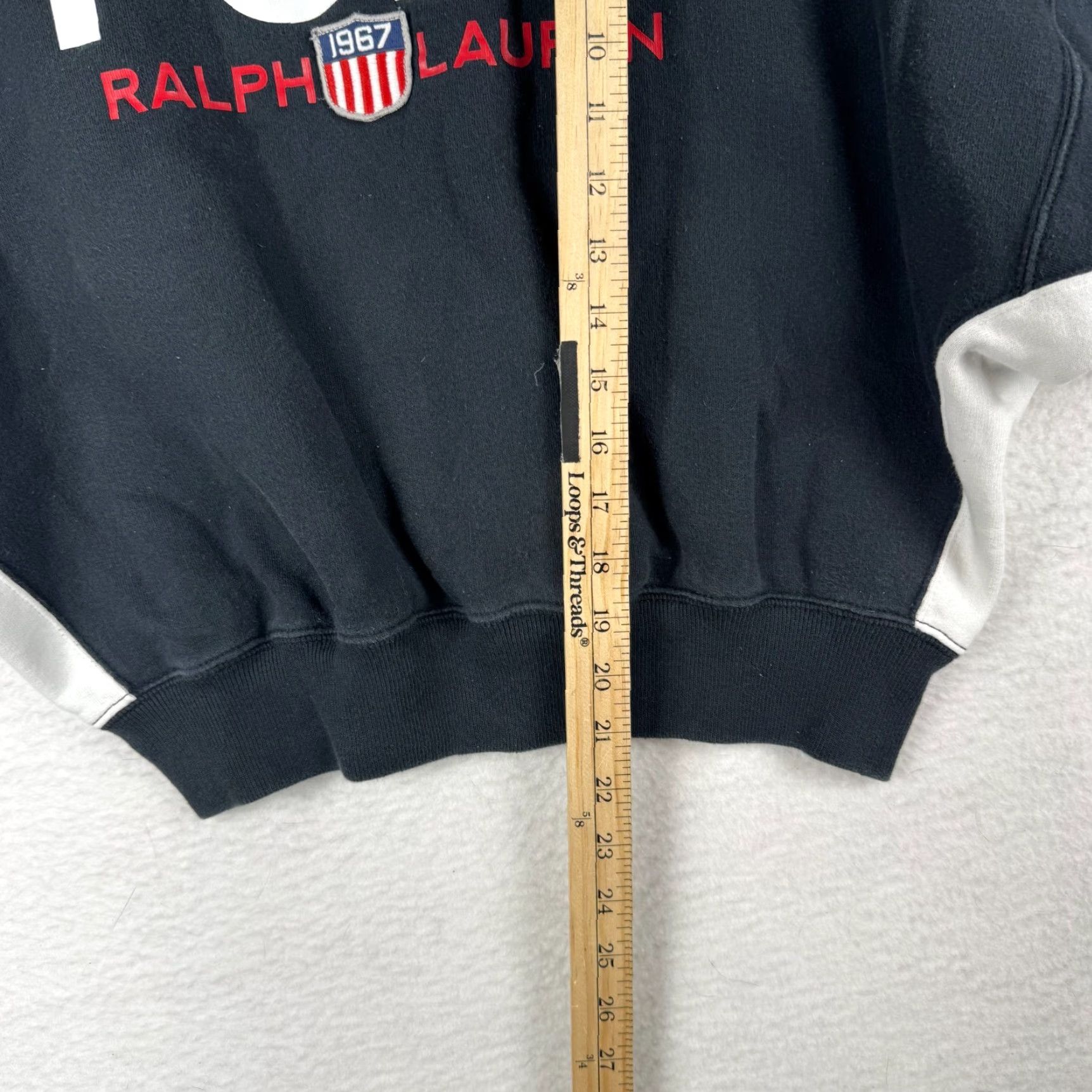 Polo Ralph Lauren Polo Ralph Lauren Womens XS Sweatshirt Crew Neck Pullover Boxy Cropped Oversized Dolman Logo Black Size XS / US 0-2 / IT 36-38 - 4 Thumbnail