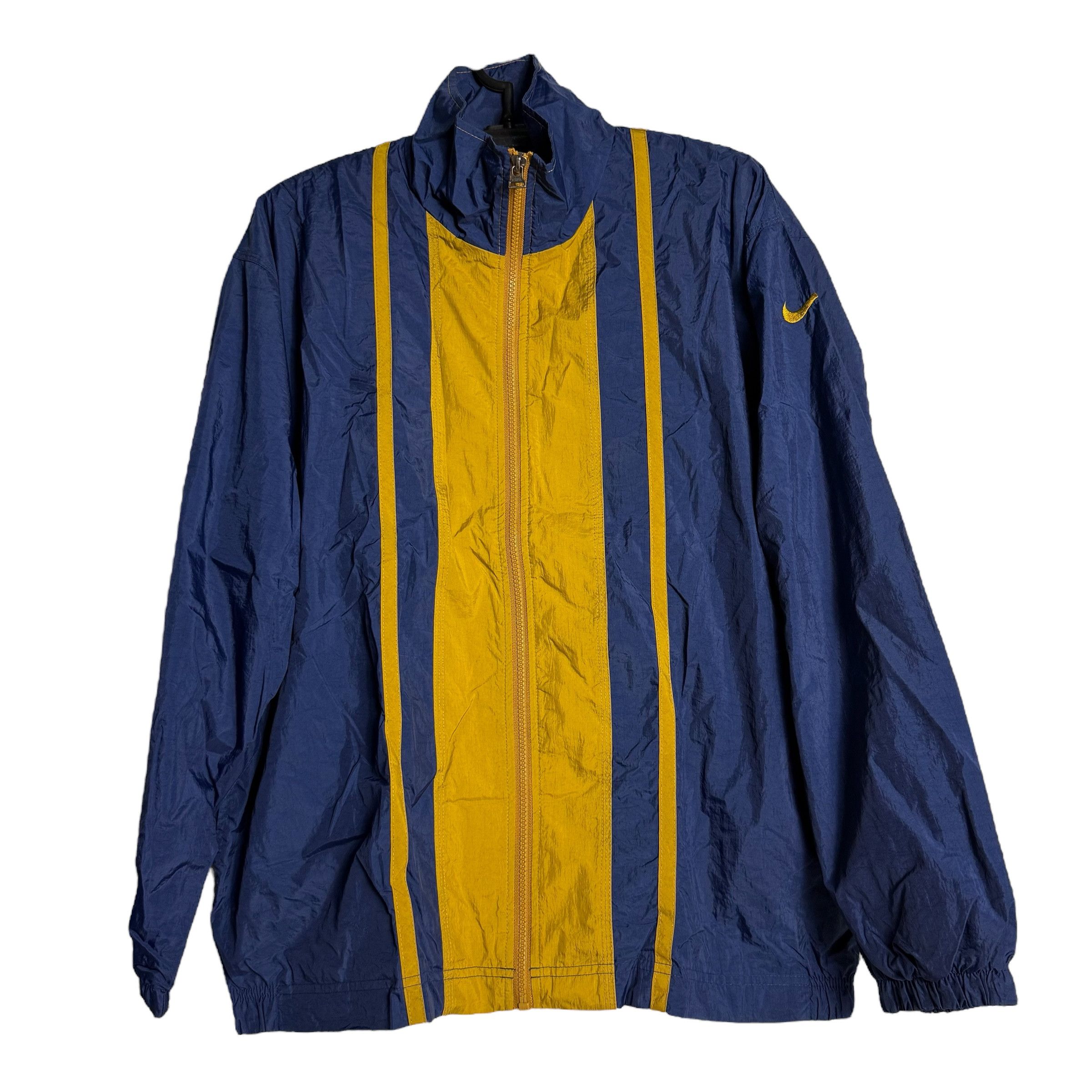 Nike 🔥RARE🔥Vintage Nike Swoosh Light Jacket Blue Gold Track Top Size US M / EU 48-50 / 2 - 1 Thumbnail