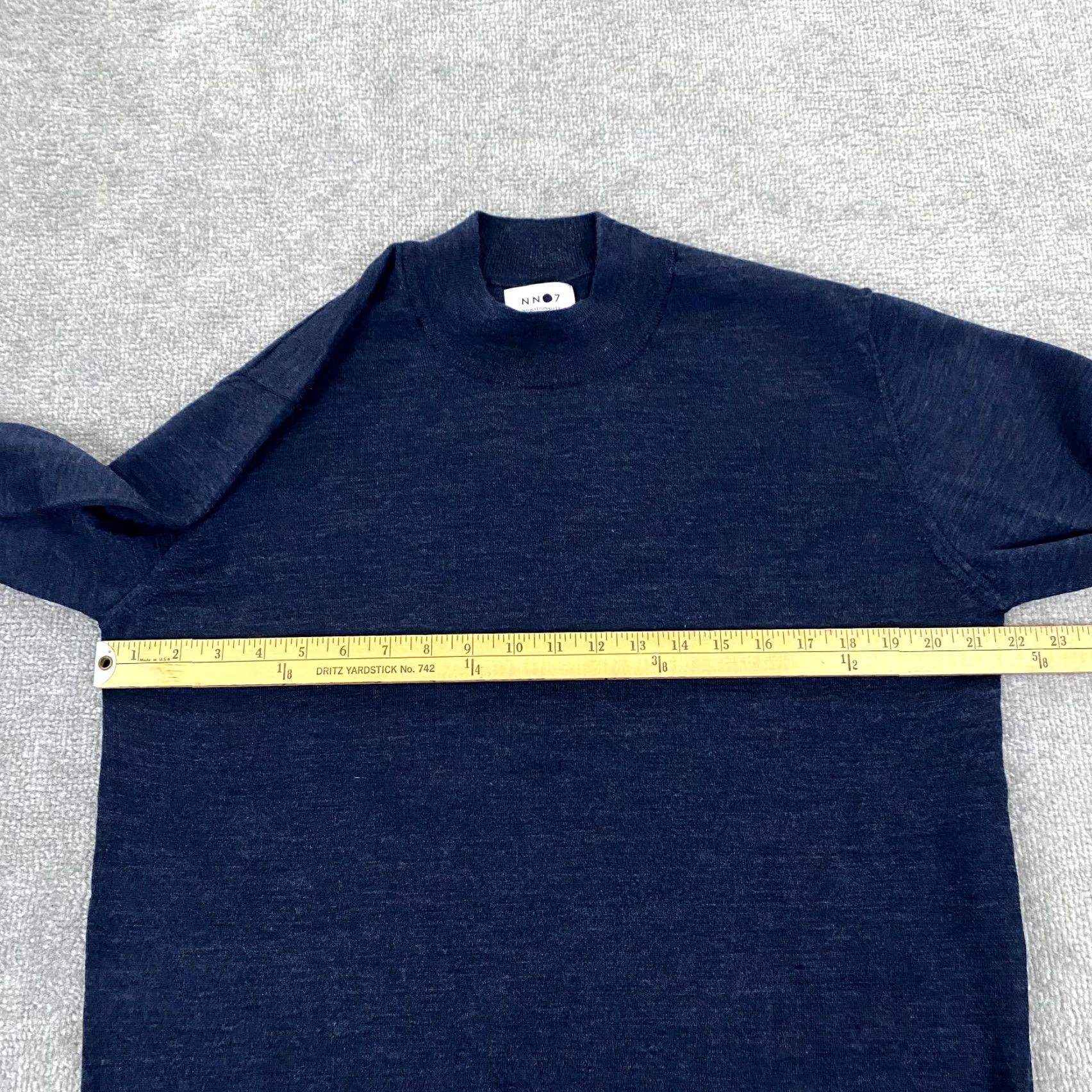 Vintage NO NATIONALITY Sweater Mens Large Blue Merino Wool Mock Neck Pullover 6500 Knit Wool Shirt? Size US L / EU 52-54 / 3 - 6 Thumbnail