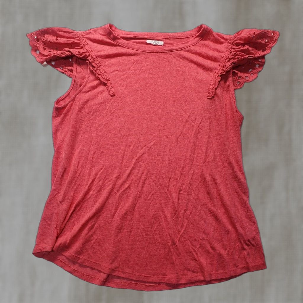Vintage Maurices Solid Red Lace Sleeve Cap Tee T-Shirt Adult Women's Size XXL 2XL Size XXL / US 16-18 / IT 52-54 - 1 Thumbnail