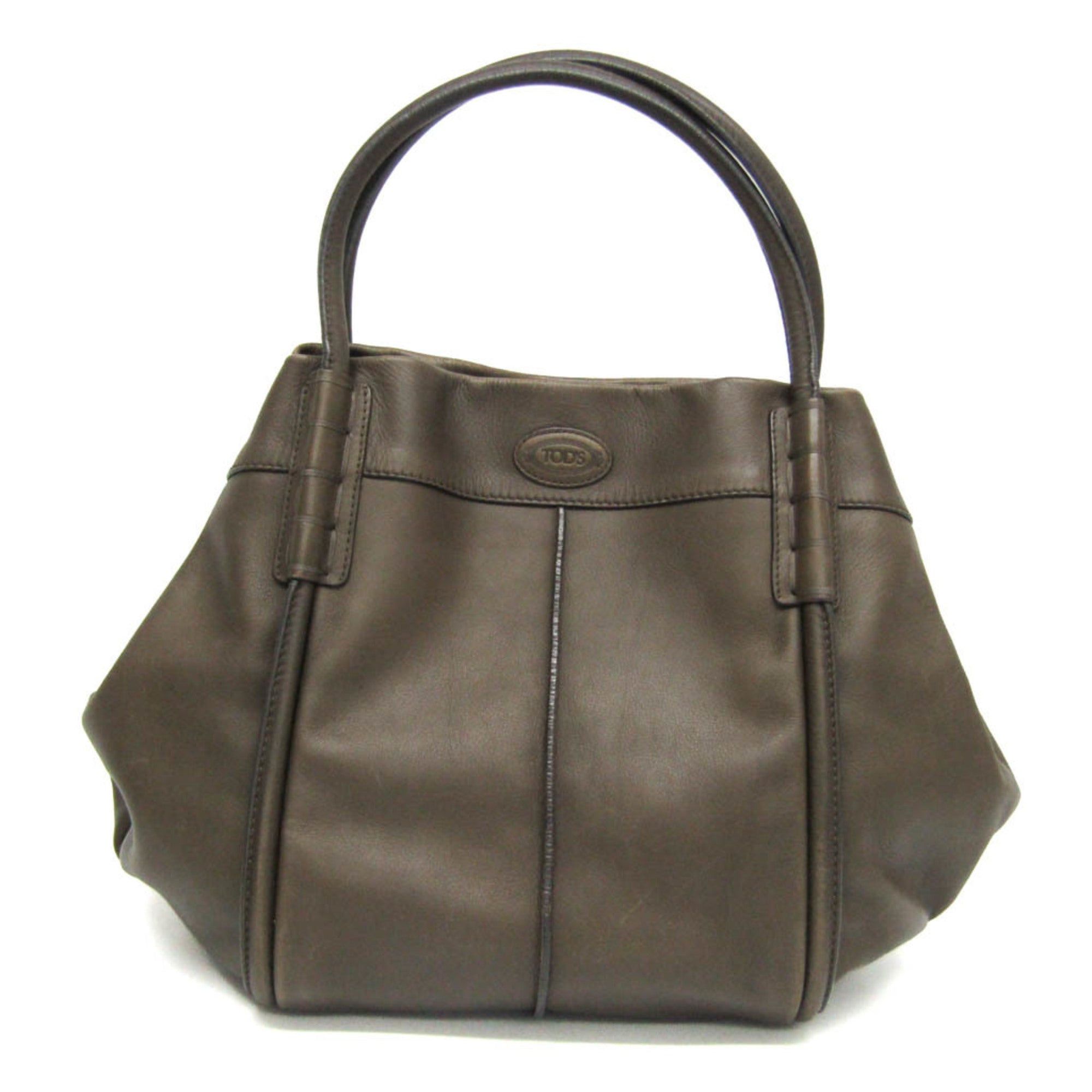 image of Tods Tod's Women's Leather Tote Bag Khaki in Green