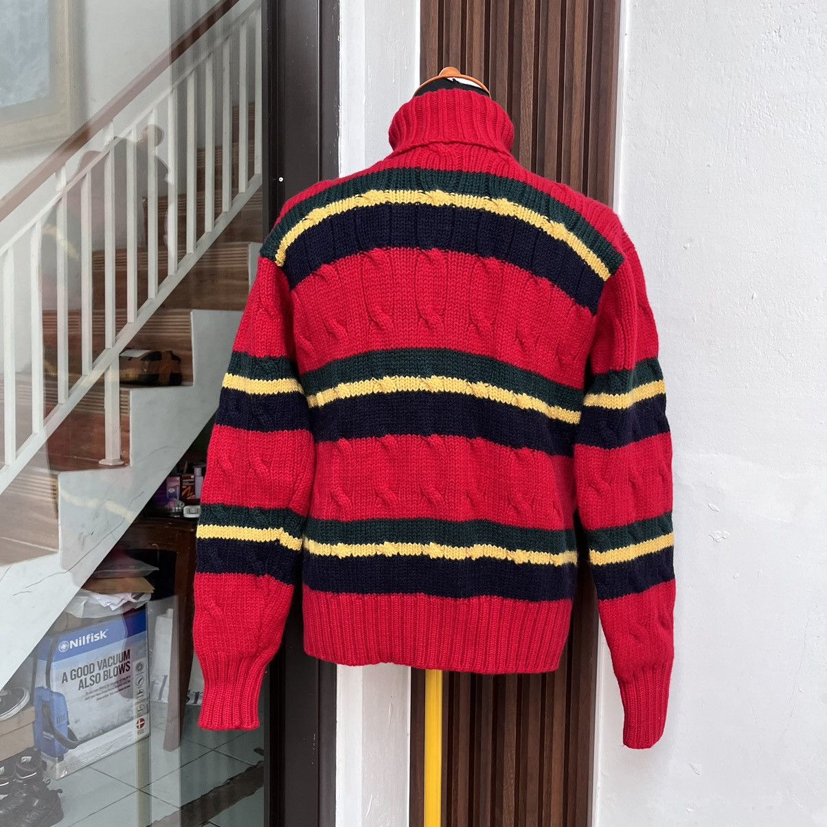 Polo Ralph Lauren × Vintage 🐻 90s Polo Ralph Lauren Turtle Neck Cabler Knitwear WOOL Size US S / EU 44-46 / 1 - 2 Thumbnail