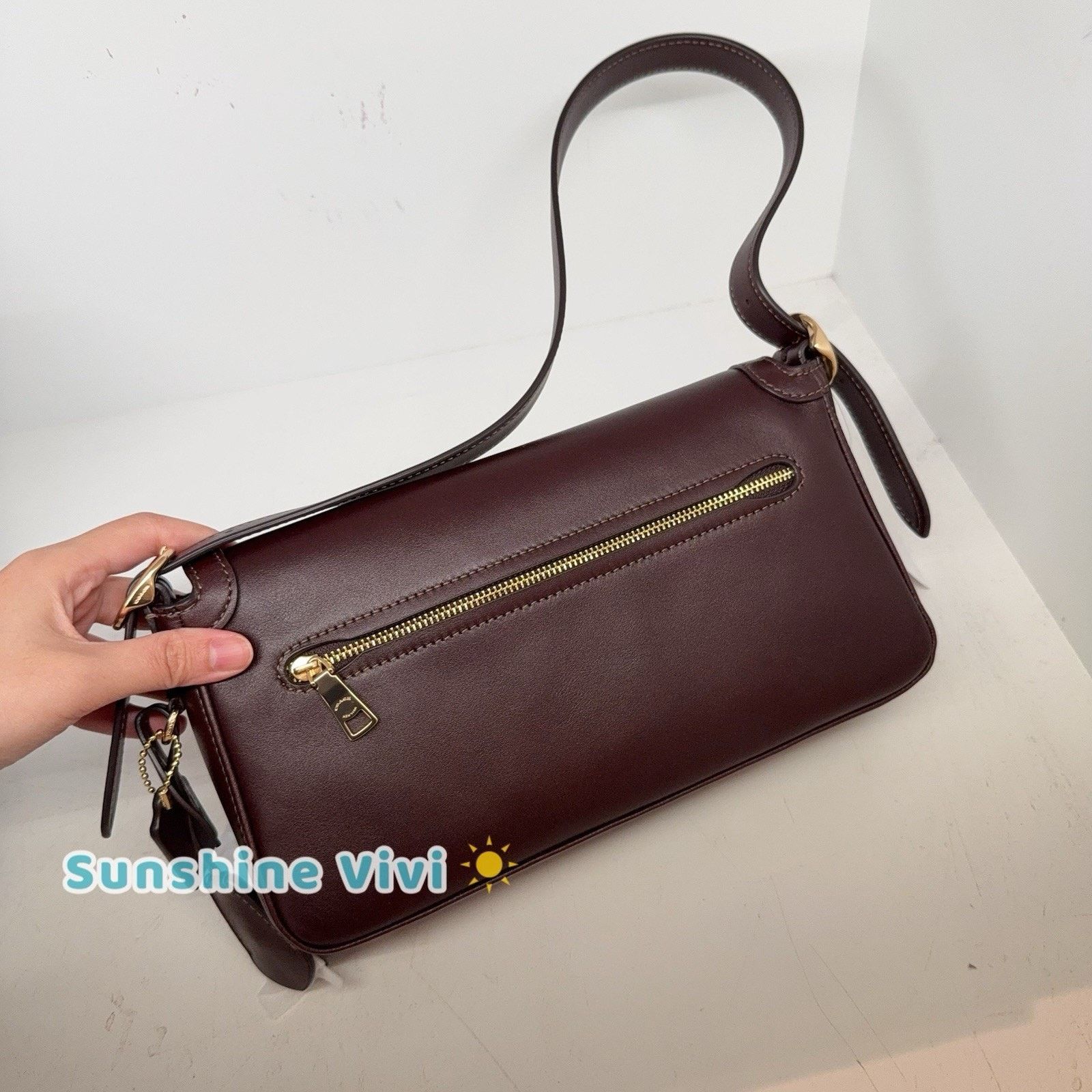 Coach NWT Coach Etta Small Flap Shoulder Bag ESPRESSO CCV63 Size ONE SIZE - 3 Thumbnail