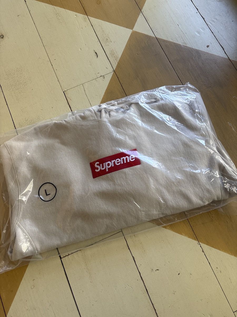 Supreme box logo hoodie Stone fw24