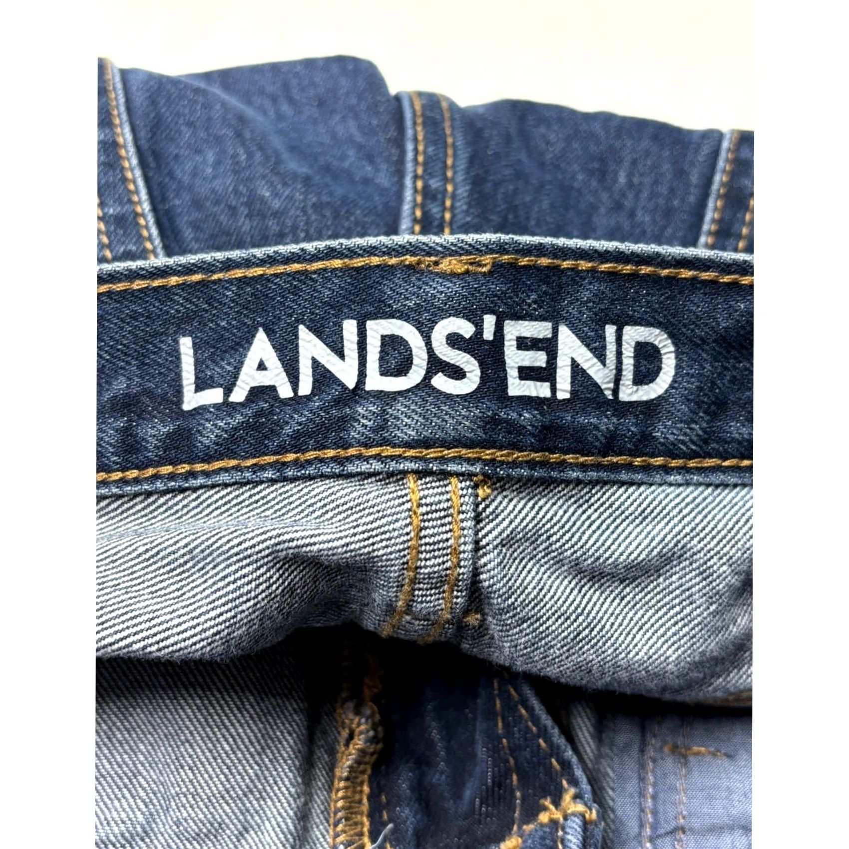 Lands' End VINTAGE? No — Lands' End Dark Wash Denim Jeans Mens 33x25 Lands' End Traditional Fit Jeans Regular Fit 33 Inseam 25 Dark Denim Pants Blue Shoes? Size US 33 - 5 Thumbnail