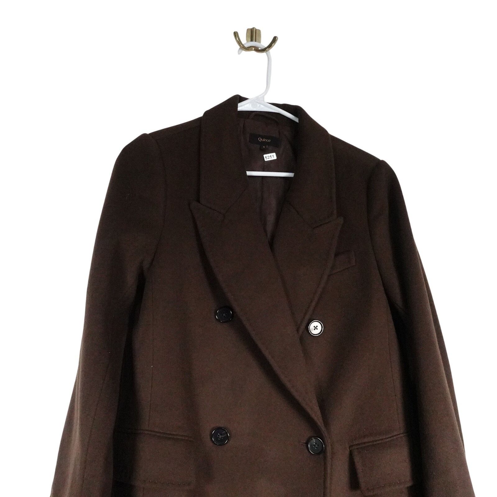 Quince NWOT Quince Small Italian Wool Double Breasted Coat Brown Size S / US 4 / IT 40 - 2 Thumbnail