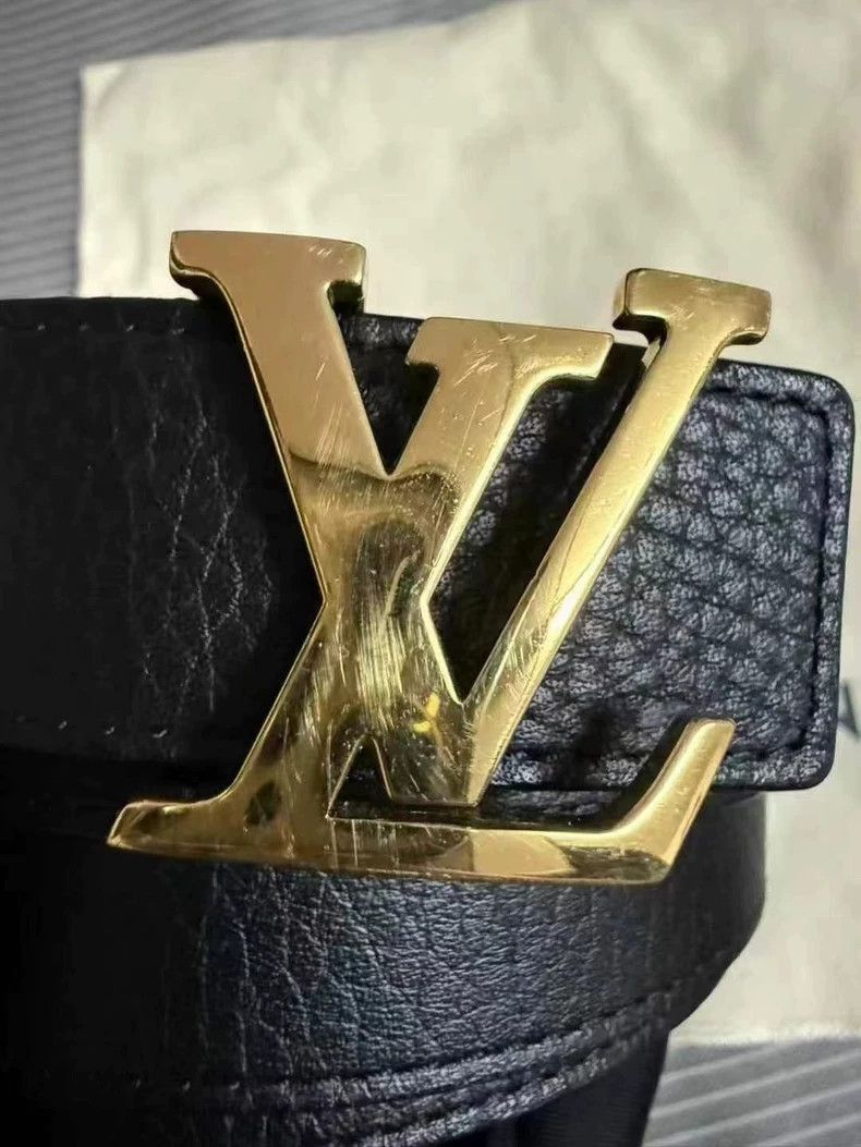 Louis Vuitton Louis Vuitton Calfskin Belt with Gold Buckle-2506 Size ONE SIZE - 2 Thumbnail