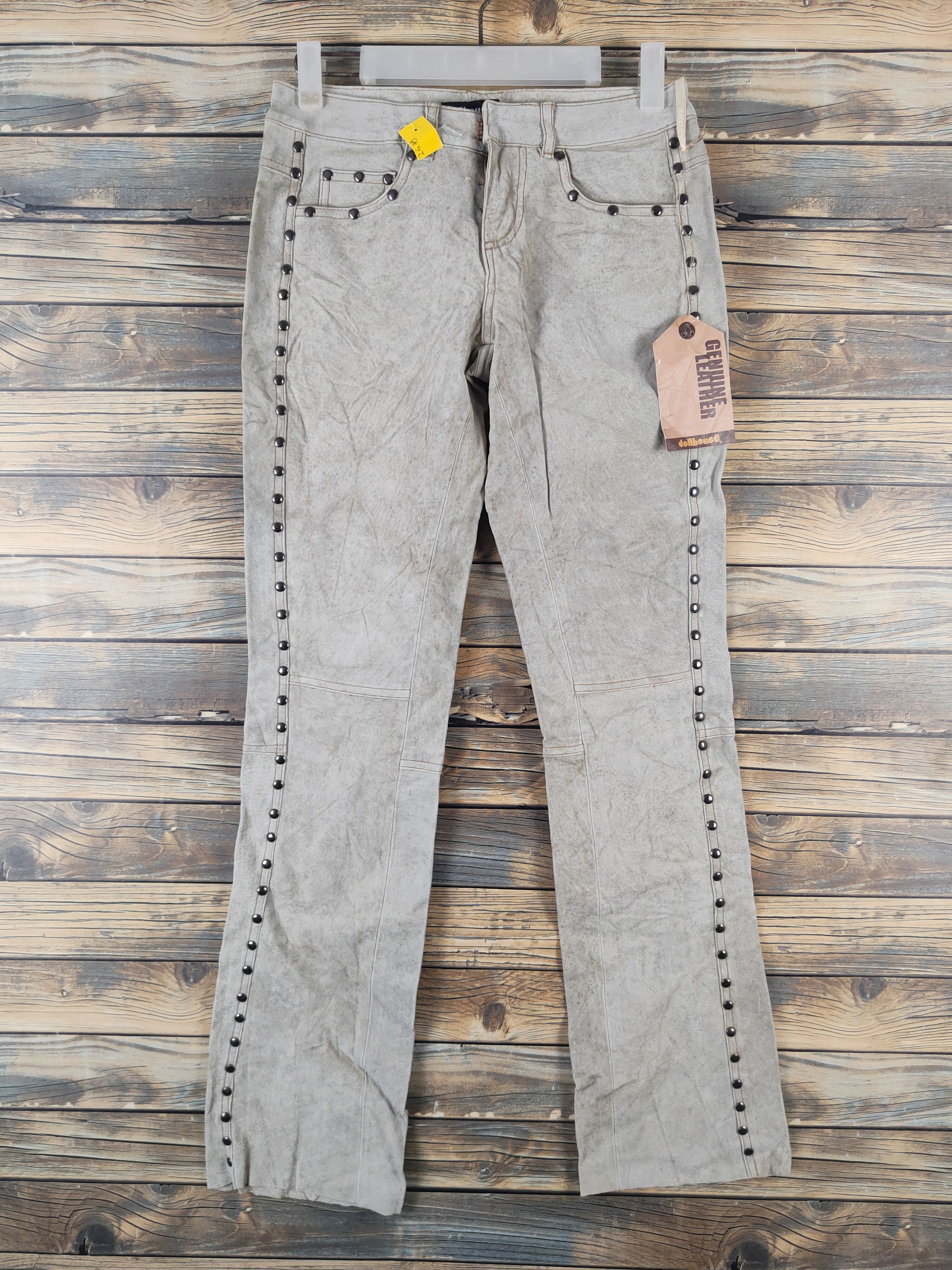Leather DL Dollhouse Gray Multipocket Leather Pants #2670 Size 25" / US 0 / IT 36 - 1 Thumbnail
