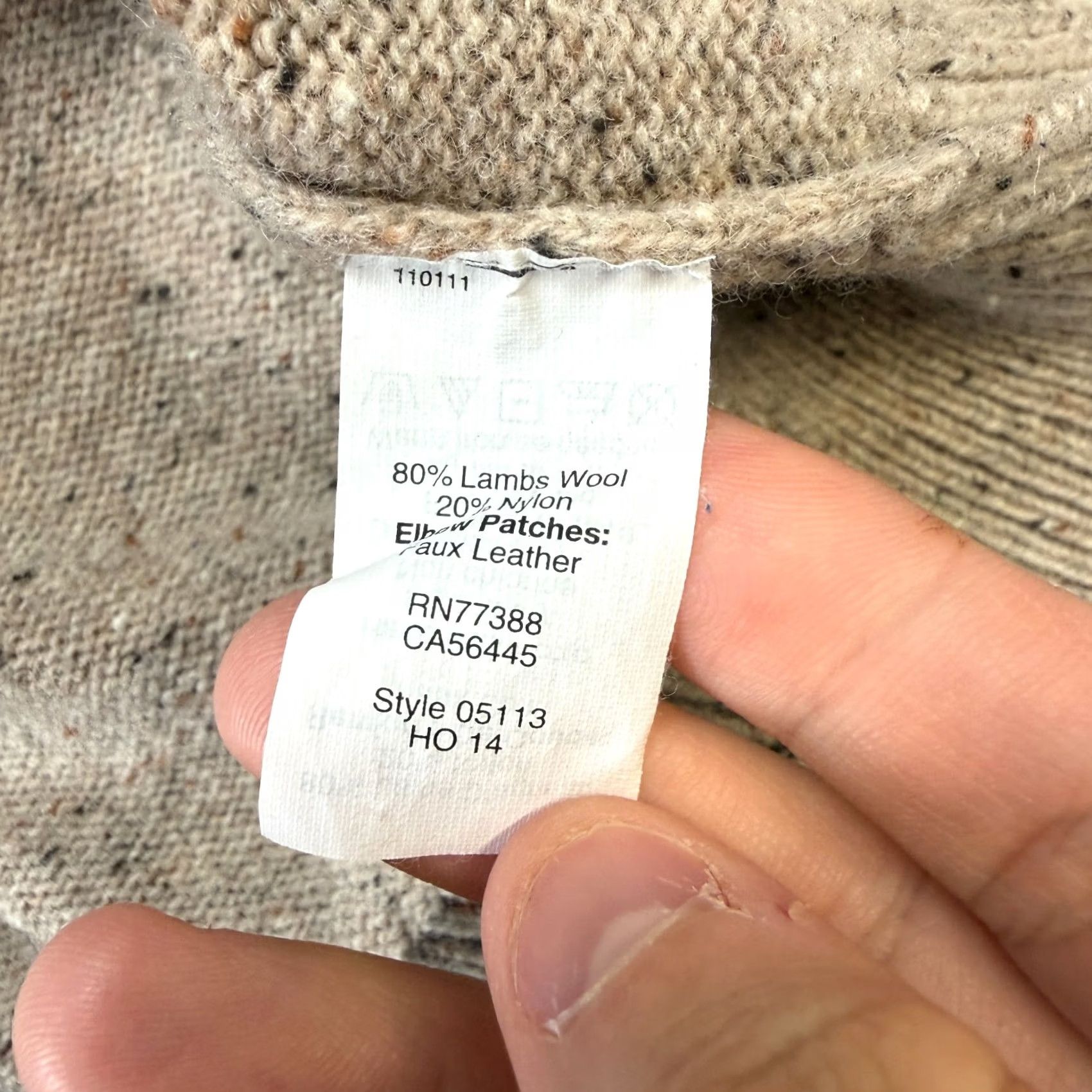 J.Crew J.CREW Sweater Mens M Beige Donegal Lambswool Elbow Patch Speckled Marled Crew Neck Pullover Knit Casual Fall Winter Shirt Mens Size US M / EU 48-50 / 2 - 6 Thumbnail