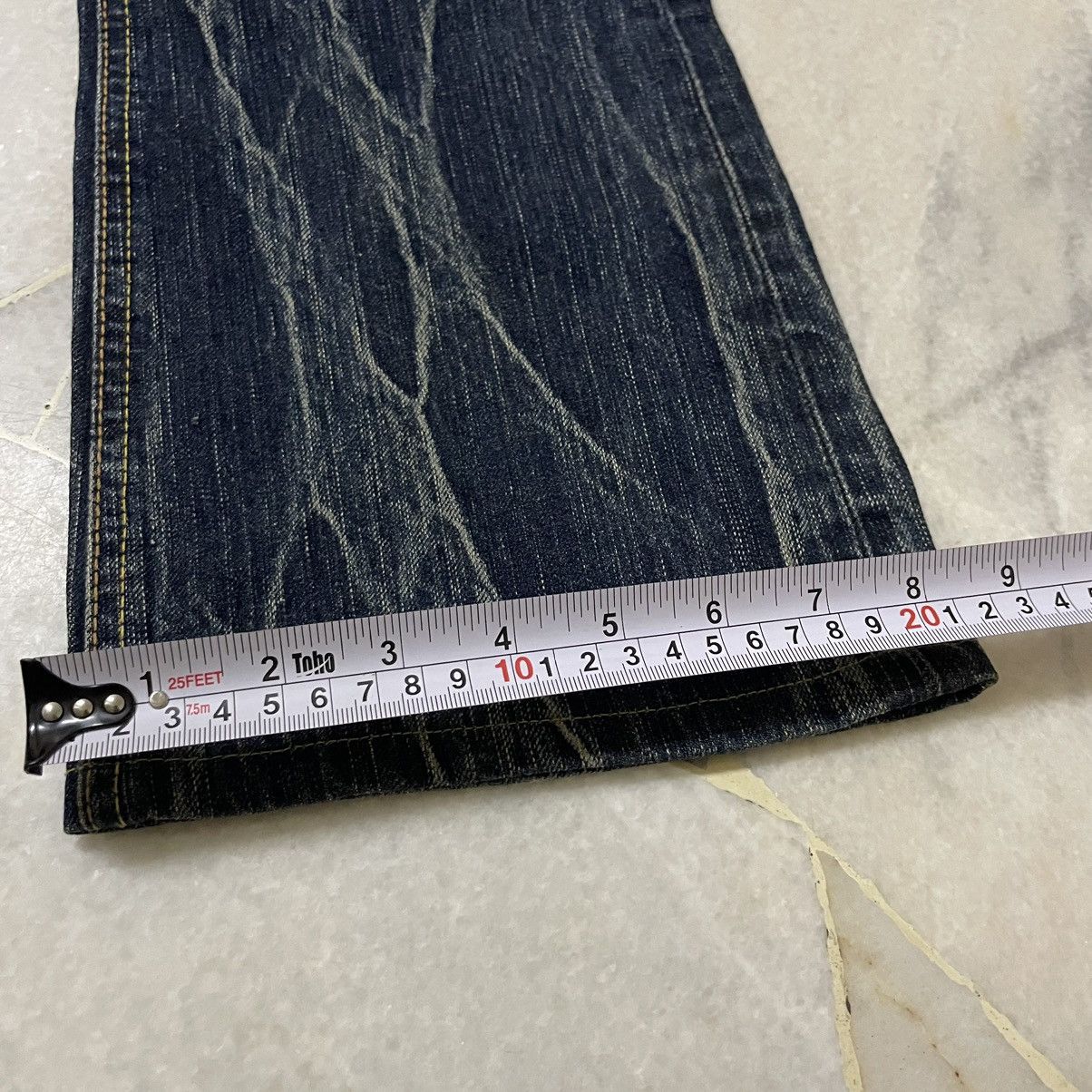 Le Grande Bleu (L.G.B.) ORIGINAL VINTAGE VEAGUS EDWIN FLARED JAPAN DENIM (28×39) Size US 28 / EU 44 - 14 Thumbnail