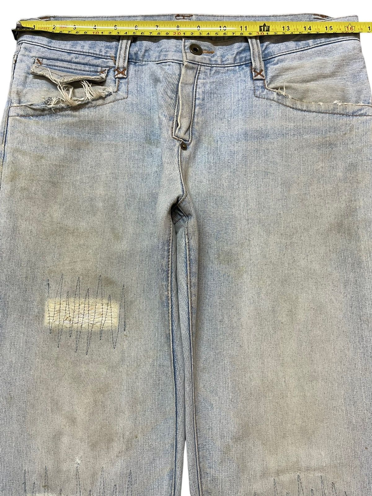 In The Attic Vintage Japanese Brand Mud Faded Wash Style Loose Jeans Size US 32 / EU 48 - 11 Thumbnail