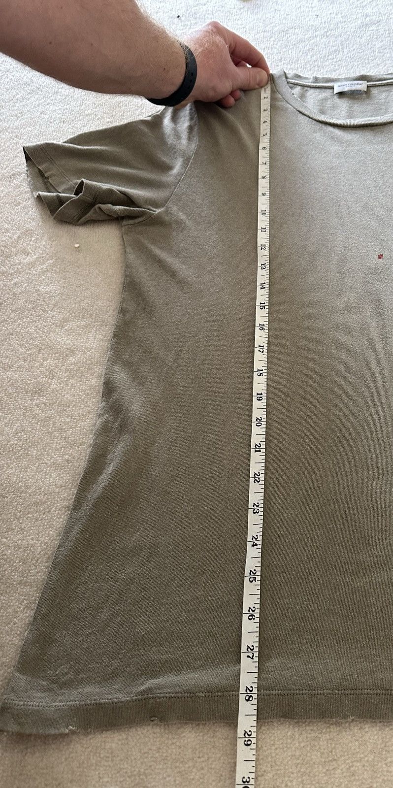 Saint Laurent Paris $550 Saint Laurent Rive Gauche logo t shirt olive khaki Size US S / EU 44-46 / 1 - 5 Thumbnail