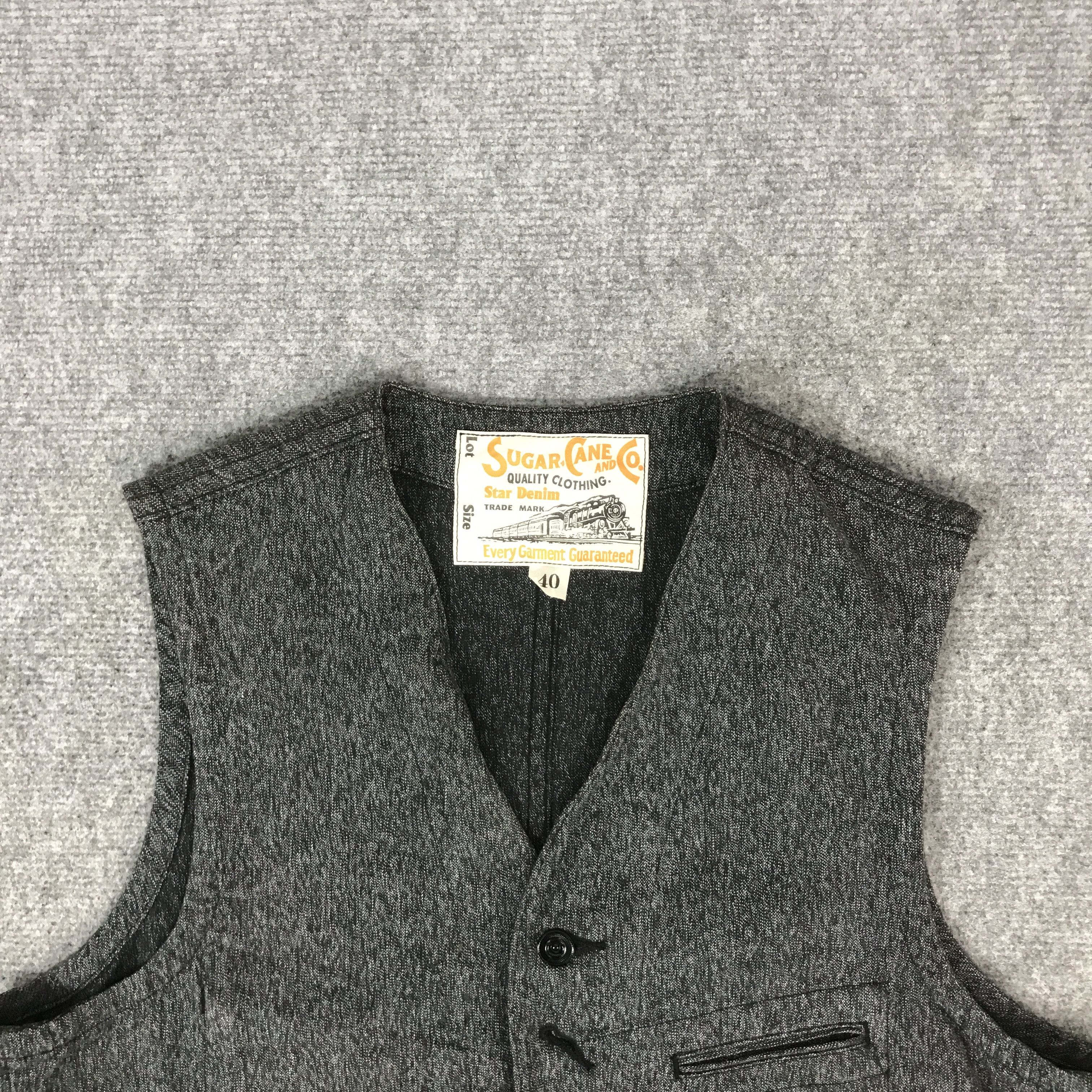 Sugar Cane Sugar Cane Denim Button Vest K68B12 Size US L / EU 52-54 / 3 - 2 Thumbnail