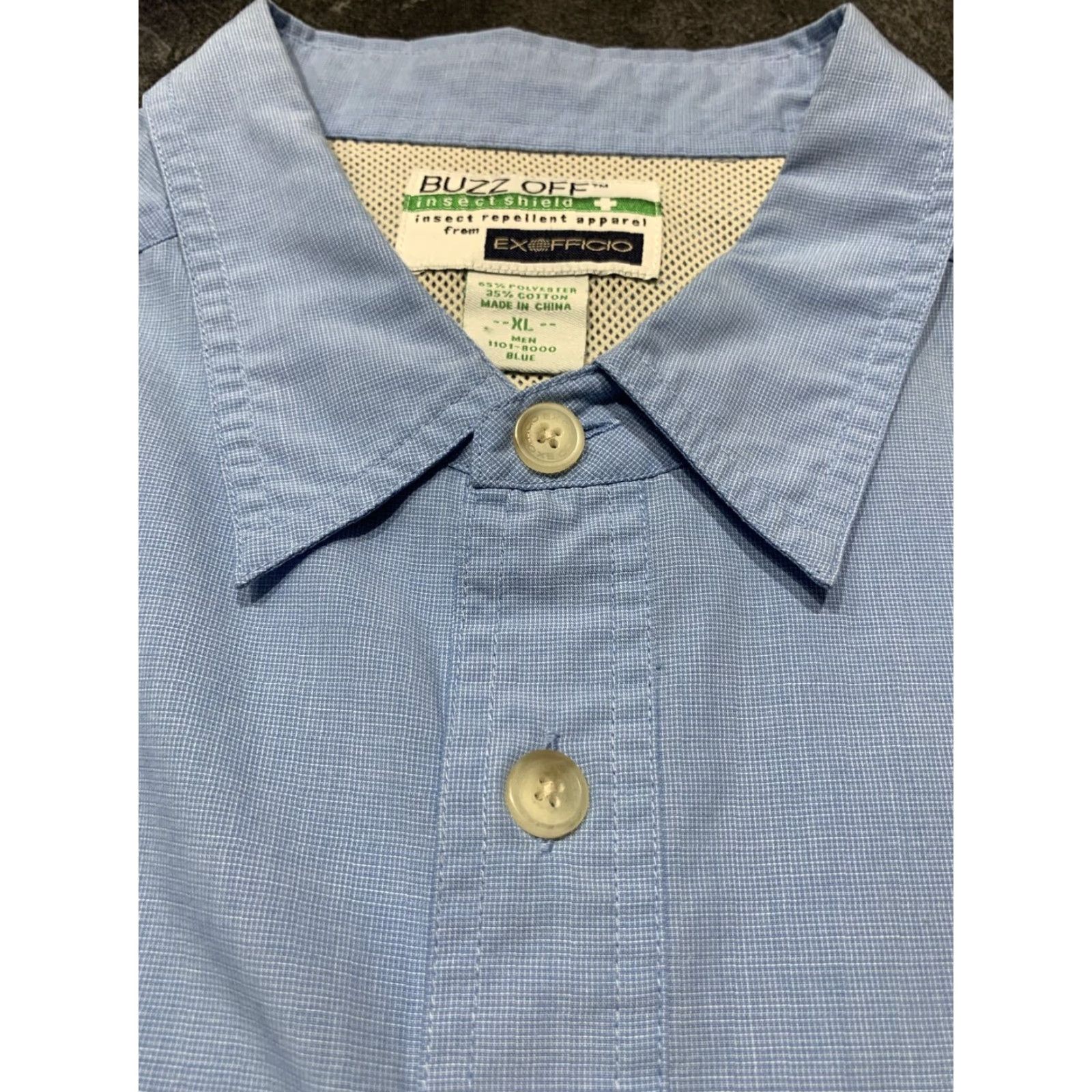 ExOfficio Exofficio Buzz Off Shirt Long Sleeve Button-Up Outdoor Casual Men’s XL Blue Size US XL / EU 56 / 4 - 6 Thumbnail