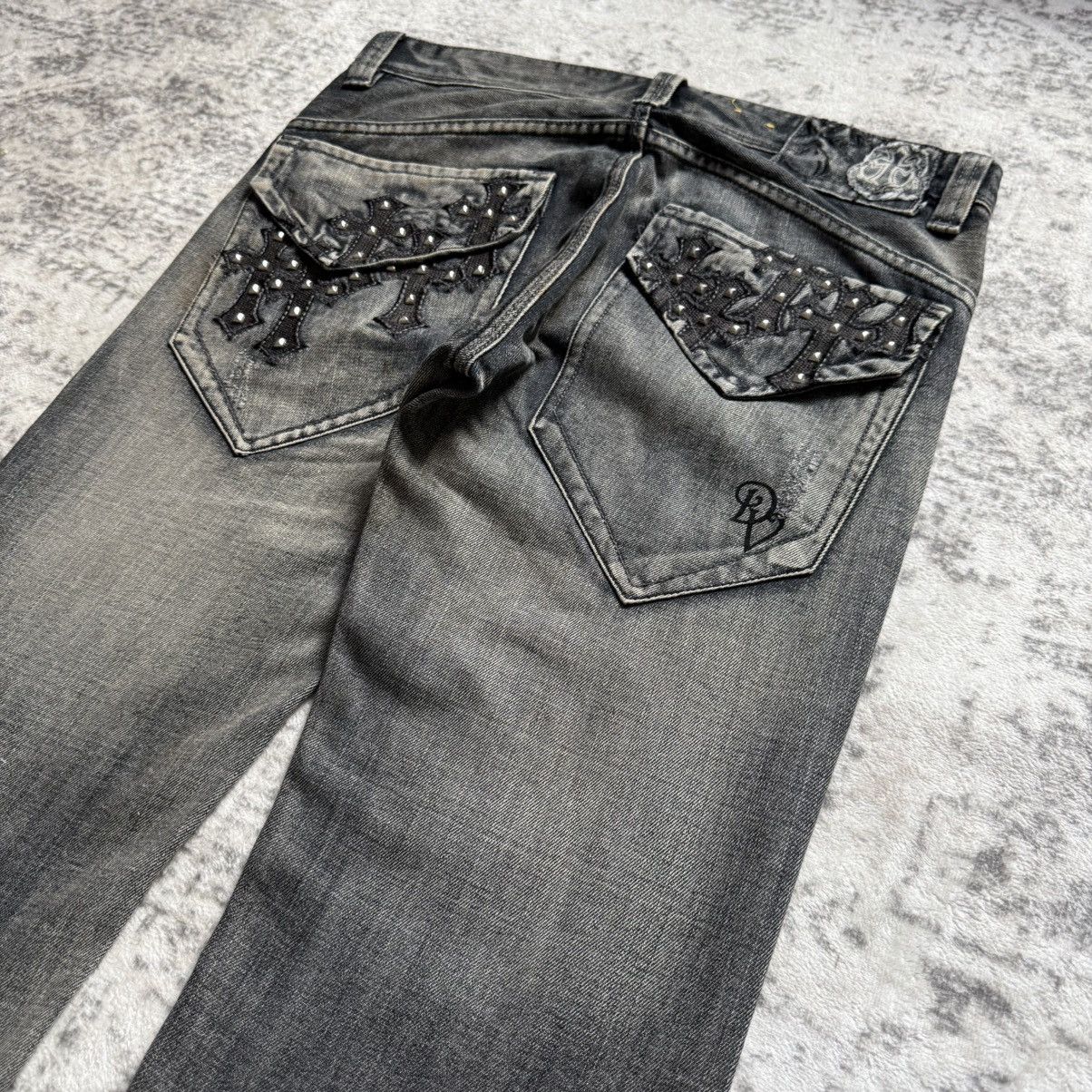 Affliction ✝️ Vintage Pepe Jeans Gothic Studded Cross Denim CH Style Size US 32 / EU 48 - 4 Thumbnail