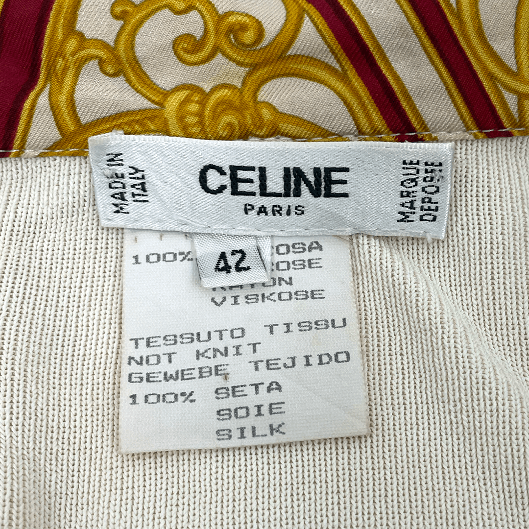 Celine × Vintage Vintage 80s Celine Silk Blazer Size M / US 6-8 / IT 42-44 - 6 Thumbnail
