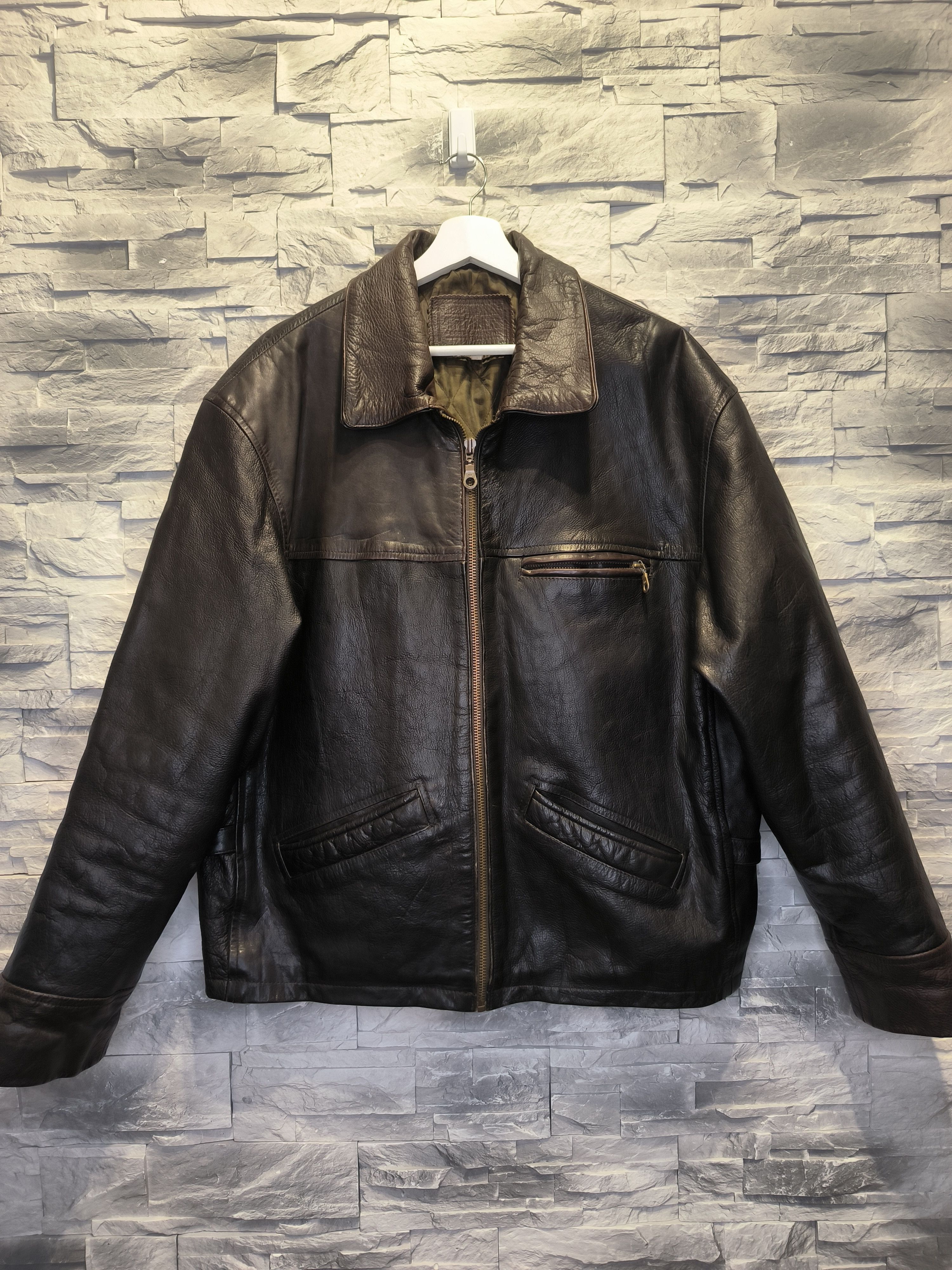 Vintage Vintage Brown Leather Jacket Trader Size US XL / EU 56 / 4 - 1 Thumbnail