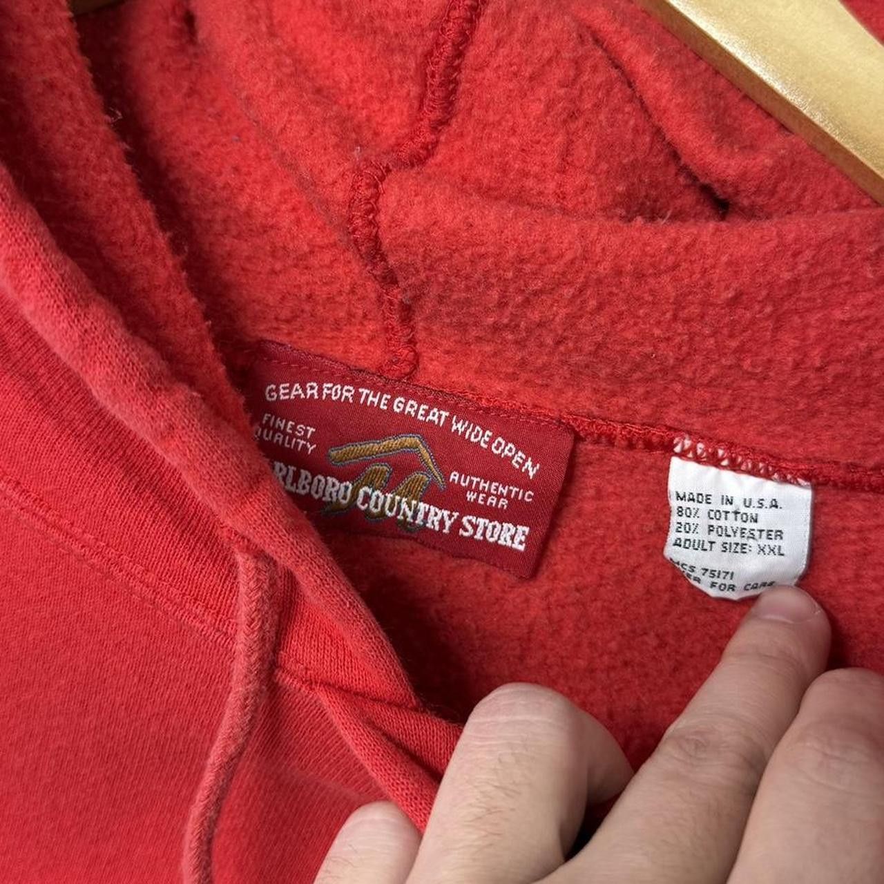 Marlboro Vintage 90s Marlboro Country Store Blank Hoodie Red XXL Size US XXL / EU 58 / 5 - 3 Thumbnail