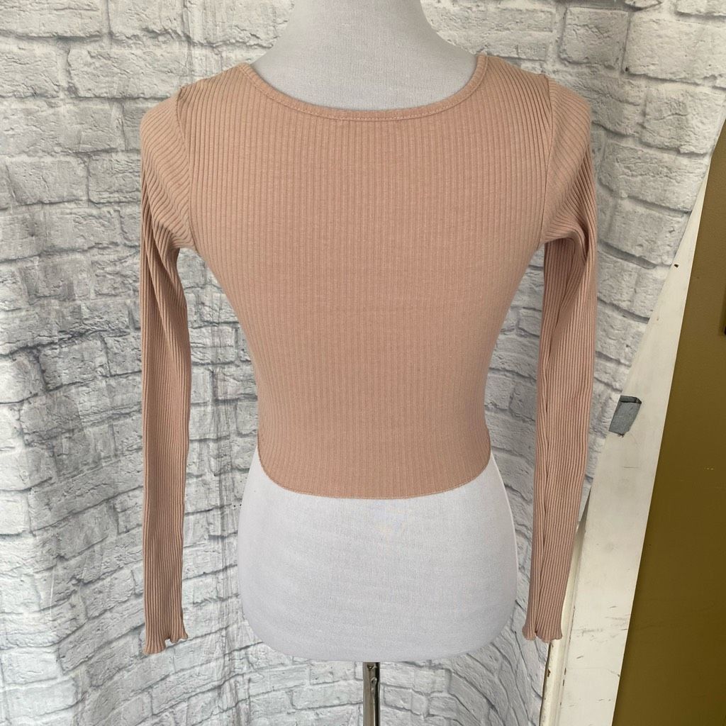 Other Now women XS crop top w/scoopneck to v-cut Longsleeve ribbed Size XS / US 0-2 / IT 36-38 - 6 Thumbnail