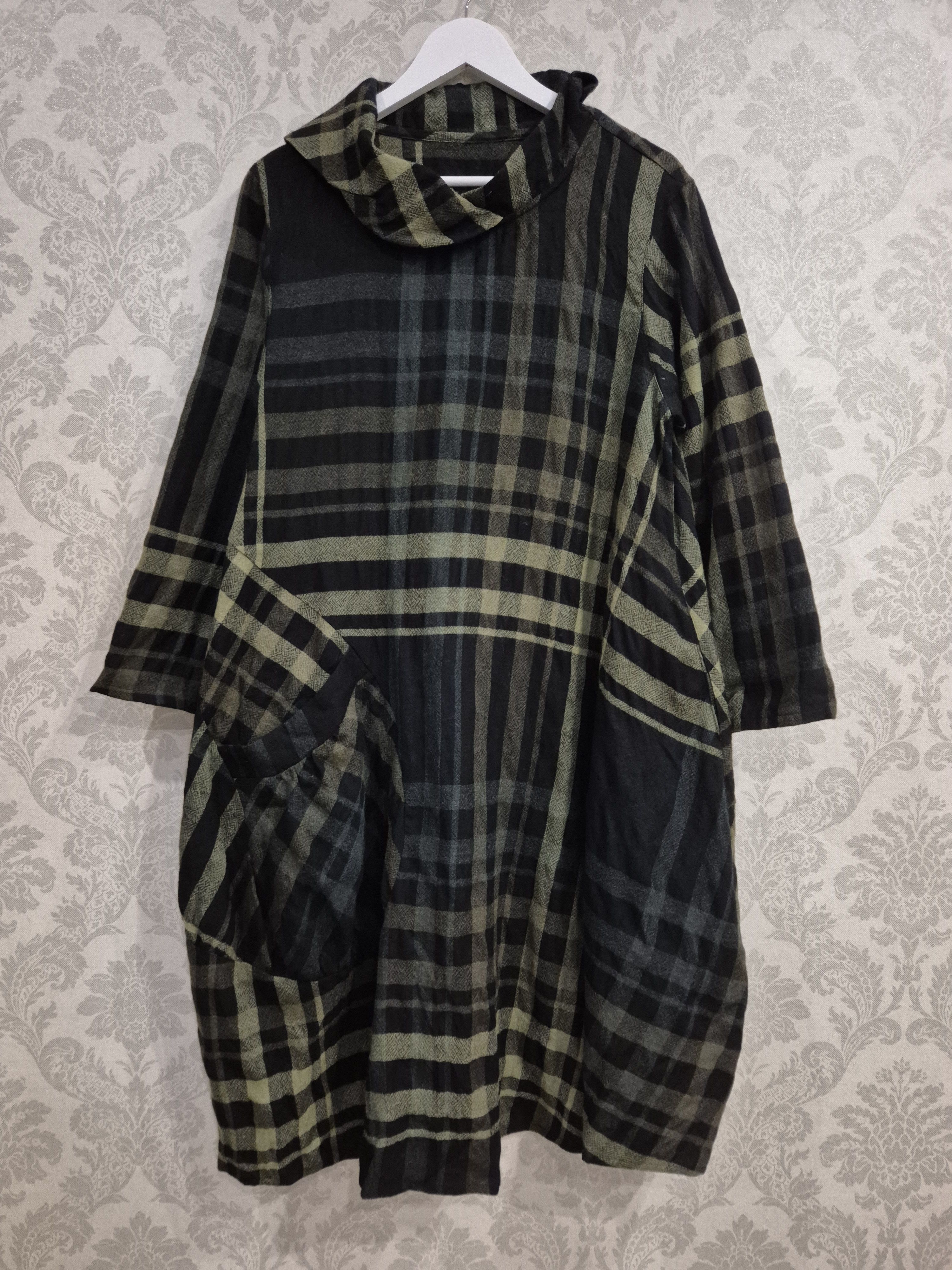 Japanese Brand Ji U Sensounico Matsuo International 100% Wool Plaid Dress Size M / US 6-8 / IT 42-44 - 1 Thumbnail