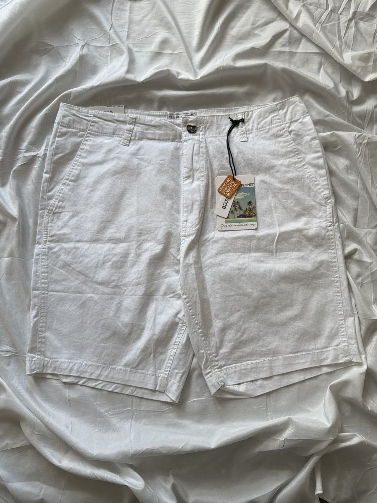 Free Planet Free Planet White Cotton Stretch Shorts Size 34 New / Summer Size US 34 / EU 50 - 1 Thumbnail