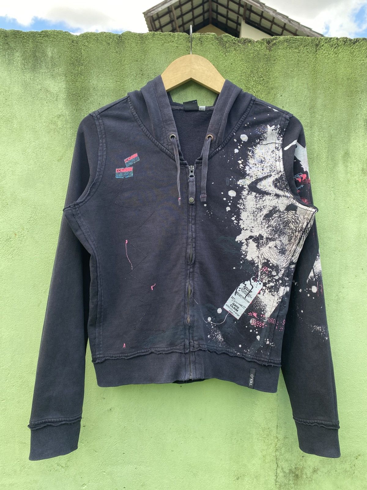 O'Neill Vintage O’Neill Zip Hoodie Paint Splatter Distressed Grunge Size US M / EU 48-50 / 2 - 1 Thumbnail