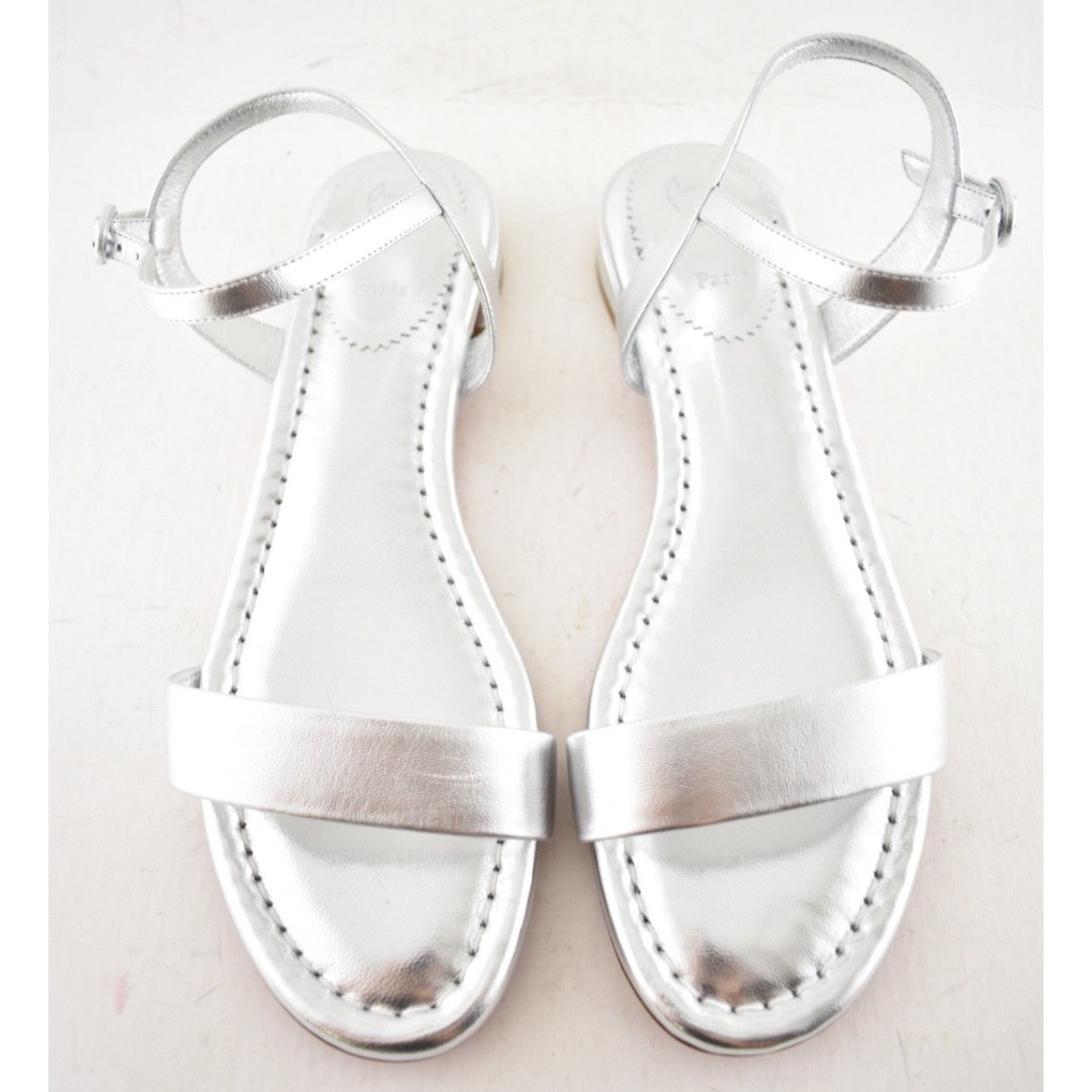 Christian Louboutin Christian Louboutin Sweet Jane Sandal Flat Silver 40.5 Size US 10.5 / IT 40.5 - 5 Thumbnail