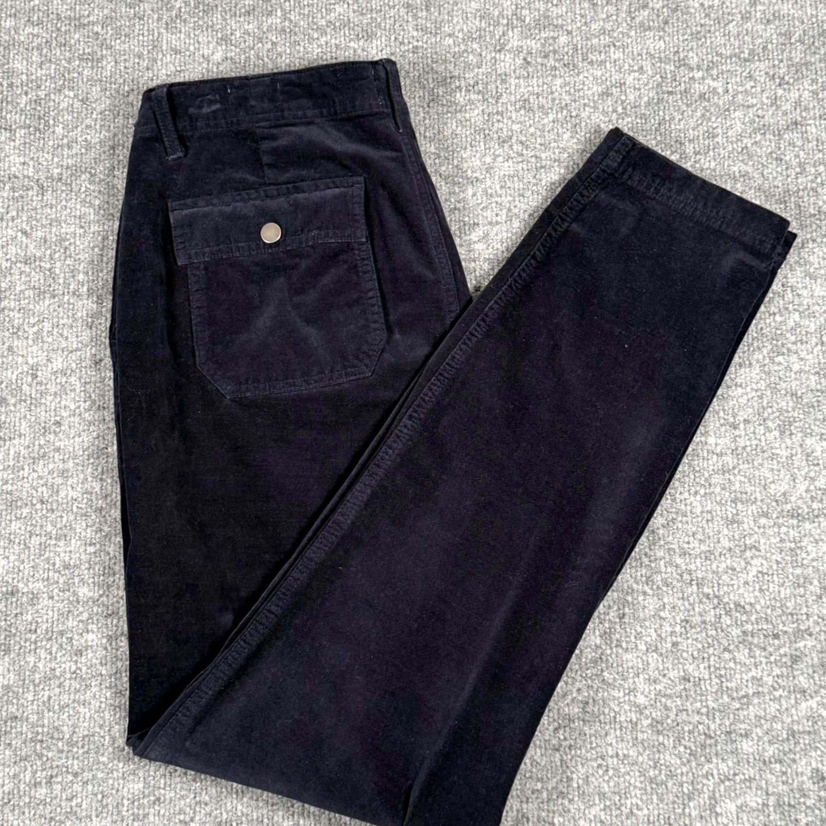 Gap GAP Navy Blue Skinny Ankle Corduroy Velvet Velour Pants 34x31 Tall 10T Women Shirt? Size 32" / US 10 / IT 46 - 2 Thumbnail