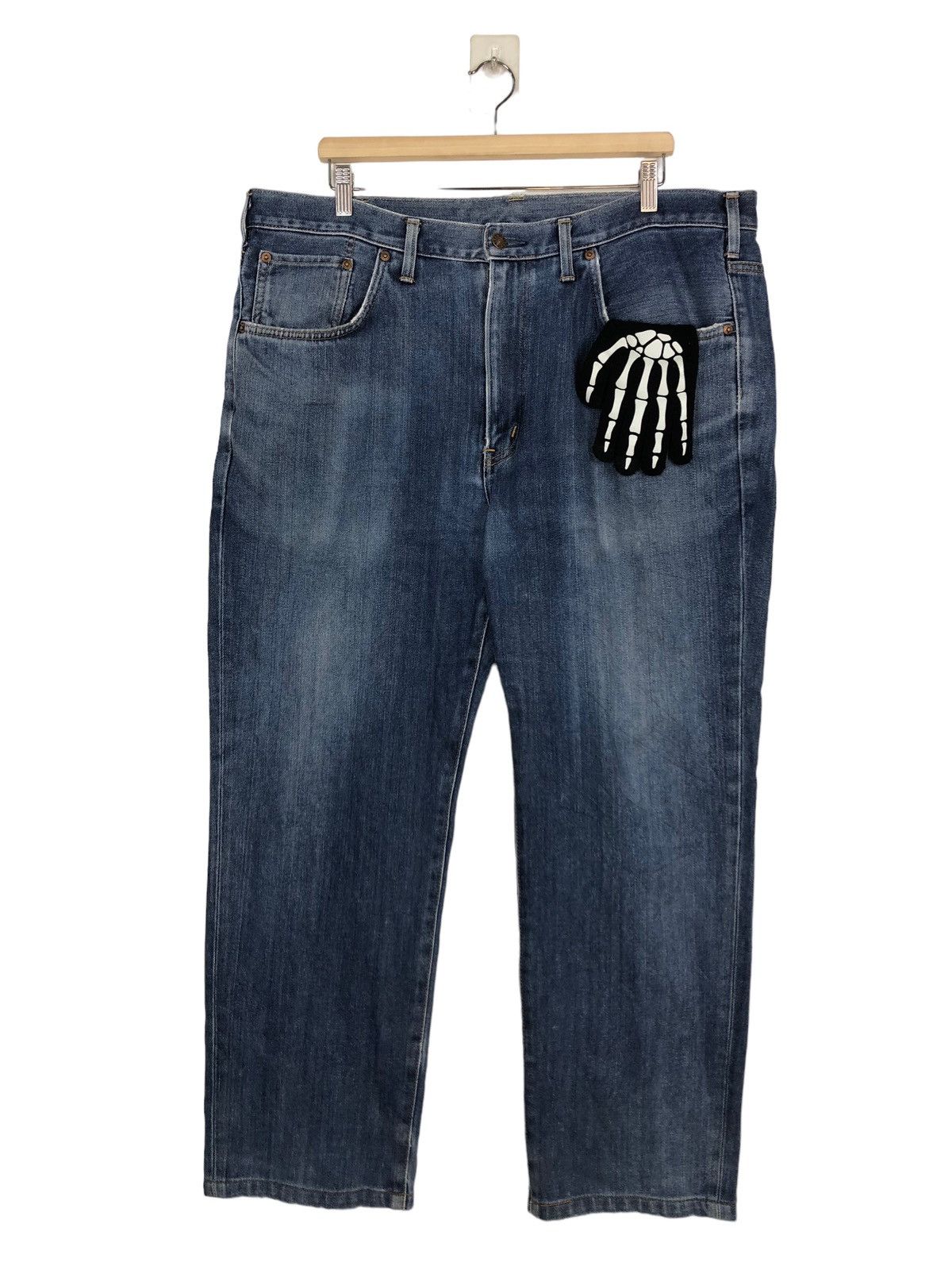 Edwin 🔥90’s VINTAGE EDWIN MADE IN JAPAN DISTRESSED DENIM DESIGN Size US 39 - 1 Thumbnail