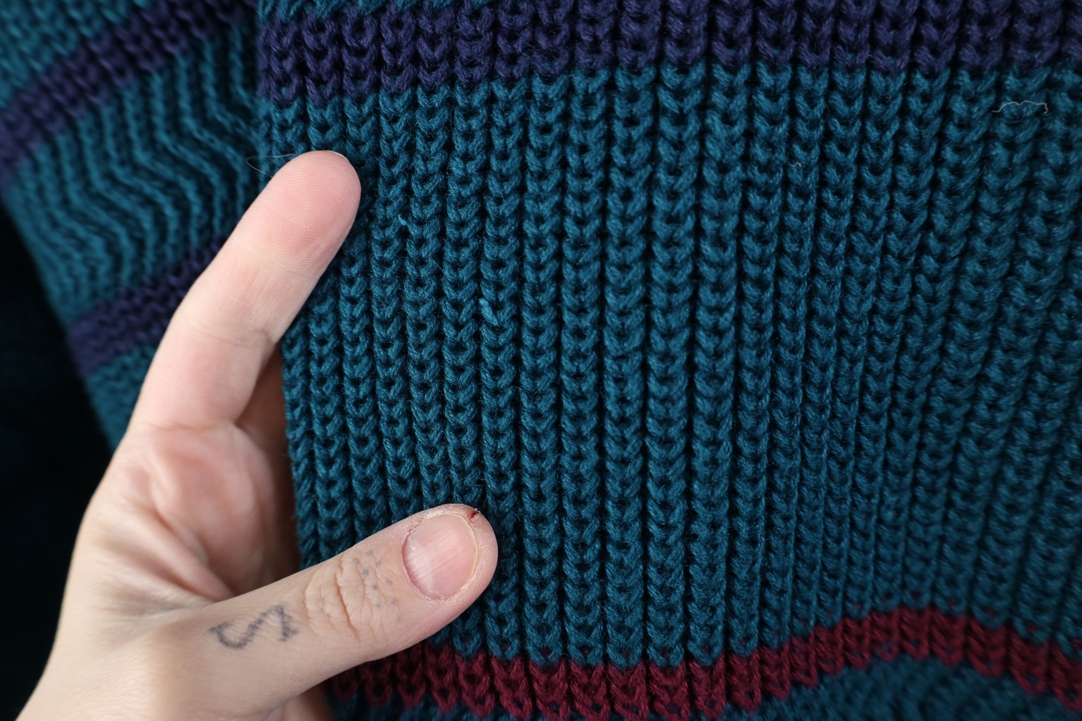 Vintage Vintage 90s Streetwear Chunky Ribbed Knit Crewneck Sweater Size US L / EU 52-54 / 3 - 8 Thumbnail