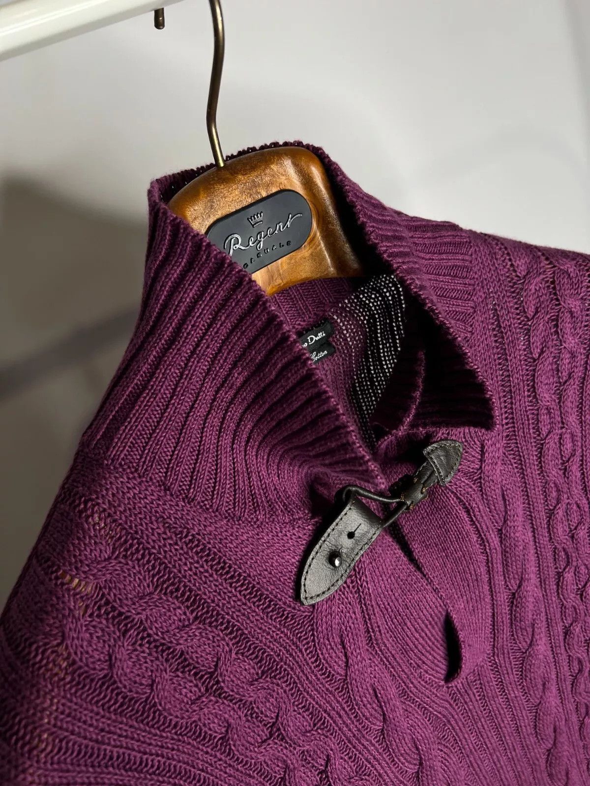Massimo Dutti Massimo Dutti Purple Cable Knit Sweater XL Linen Cotton Size XL / US 12-14 / IT 48-50 - 8 Thumbnail