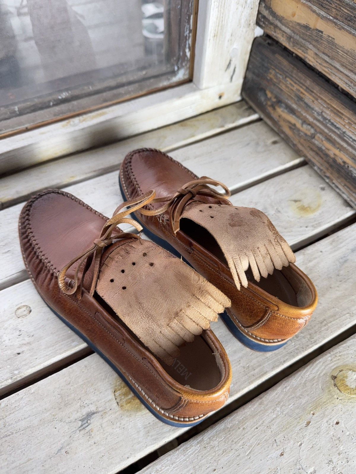 Melvin & Hamilton Luxury Melvin & Hamilton Leather Moccasin Loafers Tan Cognac Size US 7 / EU 40 - 15 Thumbnail