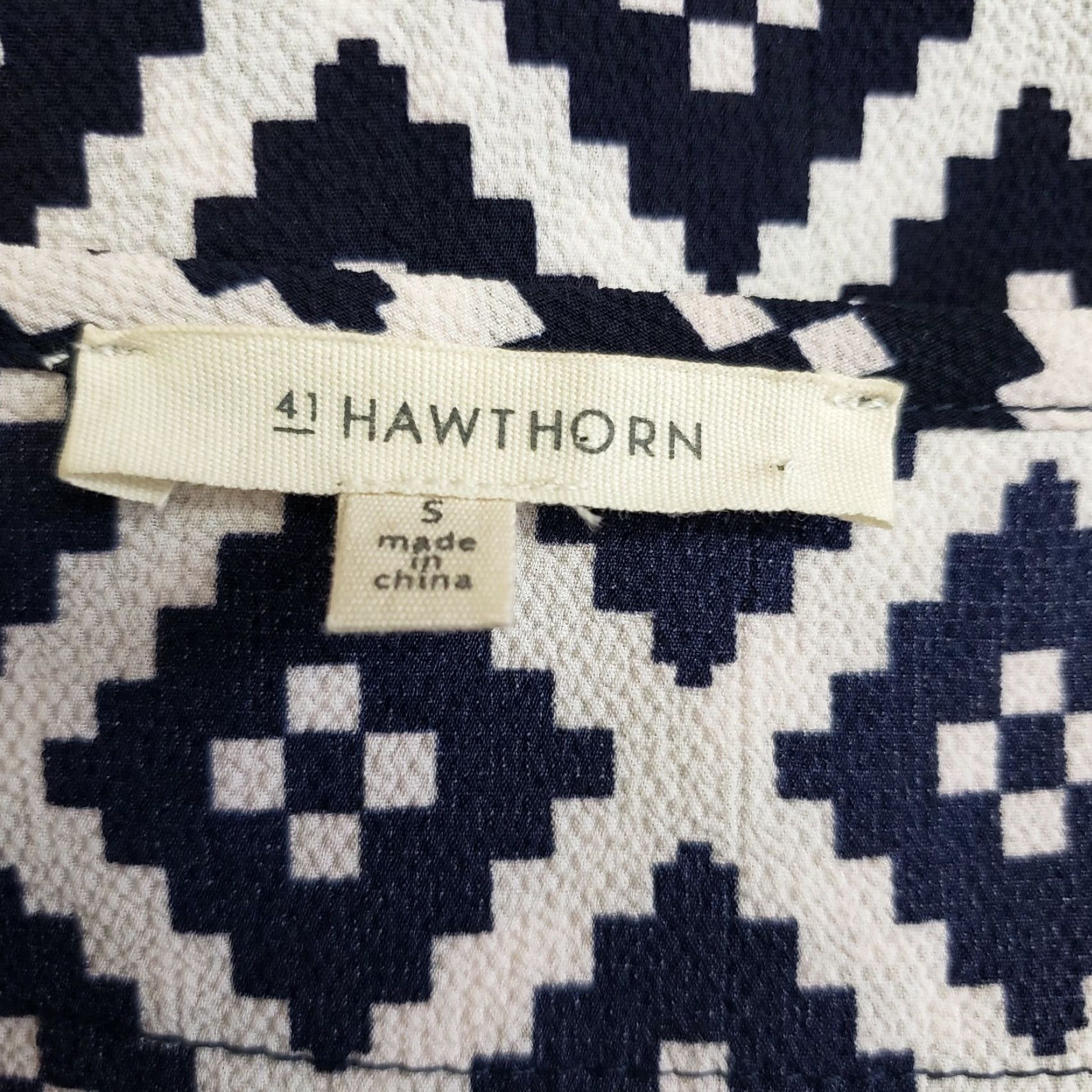 Vintage 41 Hawthorn Womens Moni Studded Top Short Sleeve Sz Small Blue White Blouse Size S / US 4 / IT 40 - 5 Thumbnail