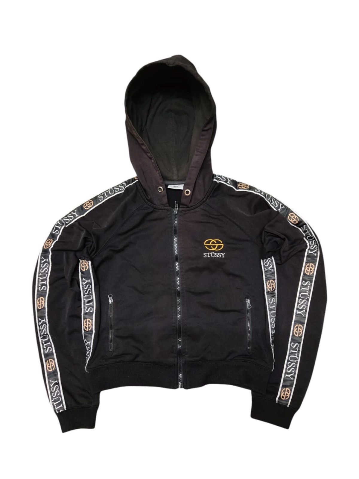 Stussy × Vintage VINTAGE Stussy Worldwide X Gucci Crop Hoodie Jacket Size M / US 6-8 / IT 42-44 - 3 Thumbnail