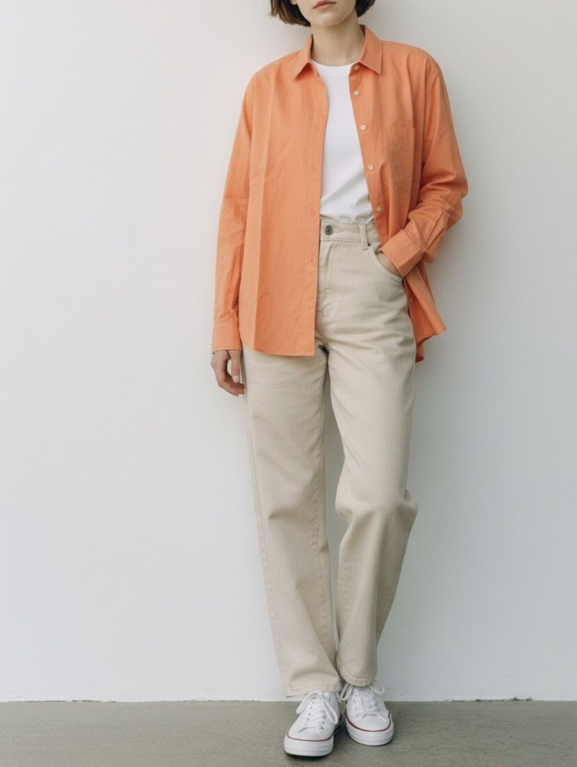Comme des Garcons Vintage cdg homme plus light orange button up shirt Size US L / EU 52-54 / 3 - 2 Thumbnail