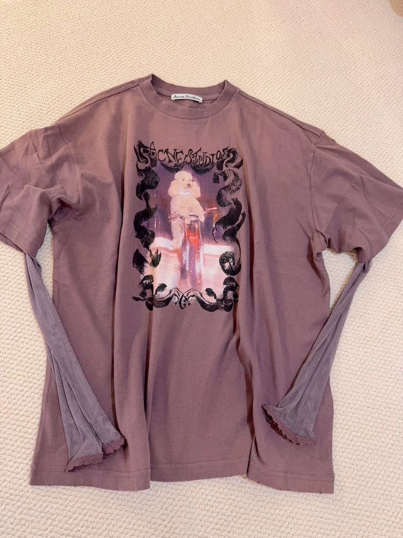 Issey Miyake Issey Miyake Purple dog mesh fabric patchwork long-sleeved Size S / US 4 / IT 40 - 2 Thumbnail