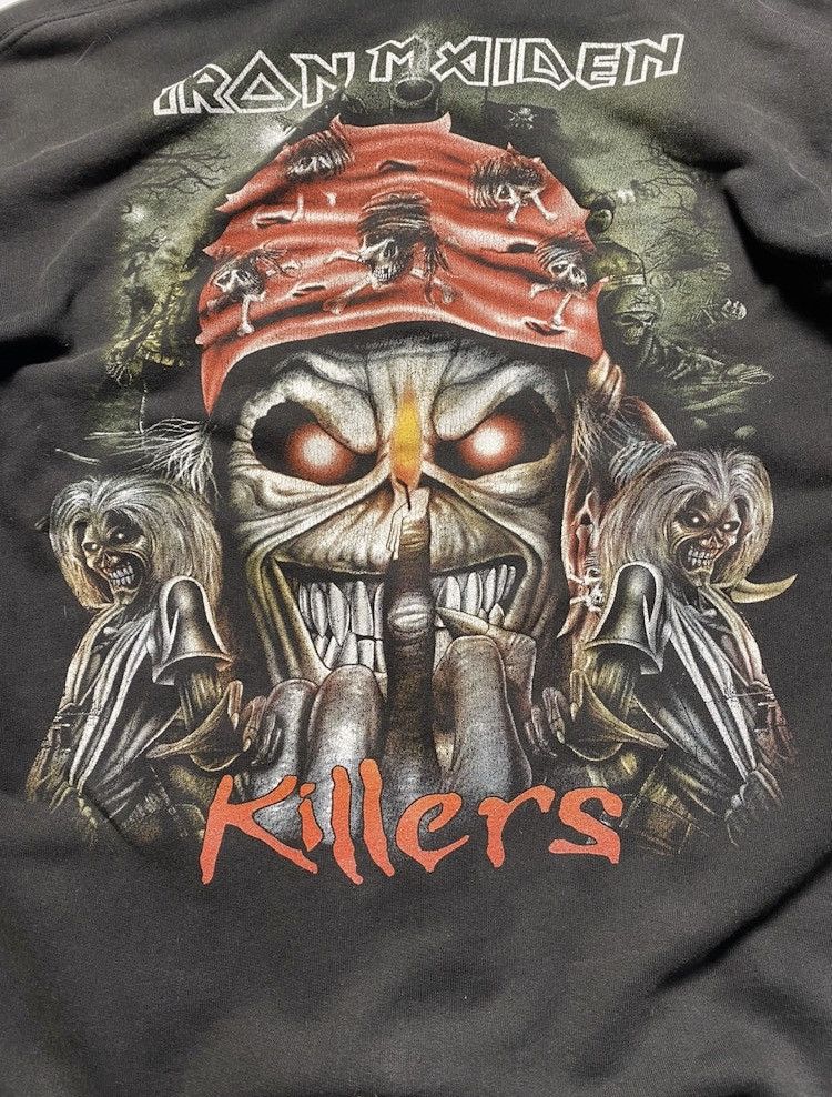 Band Tees × Iron Maiden × Vintage Vintage Iron Maiden distressed sun faded zipper zip hoodie Size US XL / EU 56 / 4 - 7 Thumbnail