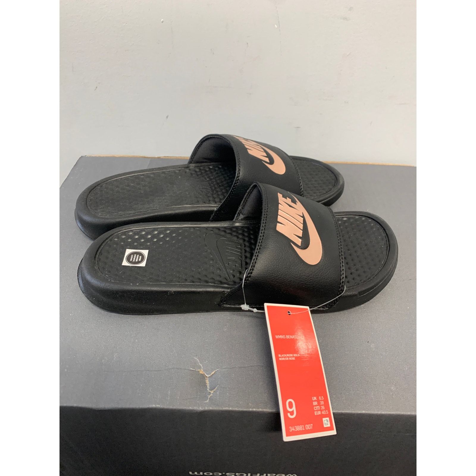 Nike Nike Benassi Jdi Black Rose Gold Womens Size 9 NEW SHIPS NOW Size US 9 / IT 39 - 1 Thumbnail