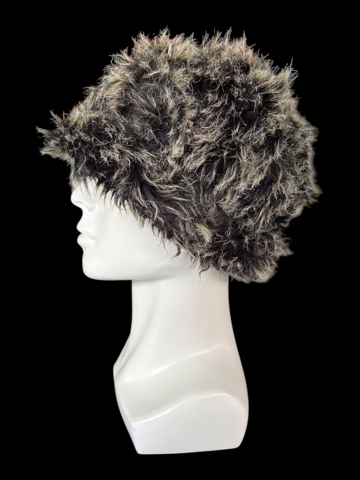 Japanese Punk Bondage Style Fur Hairy Beanie Hats Rare🎌☠️☠️