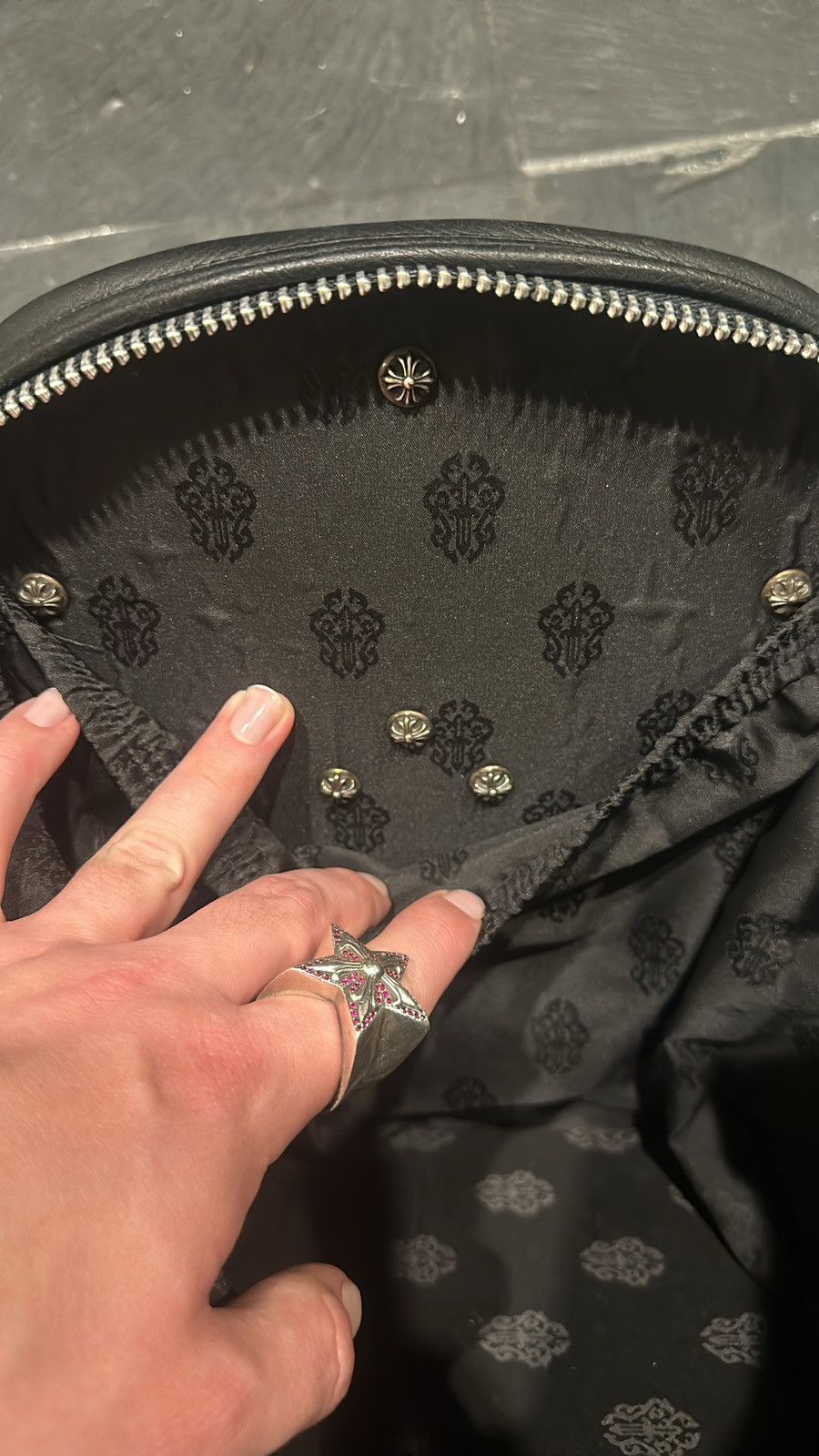 Chrome Hearts Chrome Hearts XL Duffle Bag Black Leather Crosses Luggage Size ONE SIZE - 7 Thumbnail
