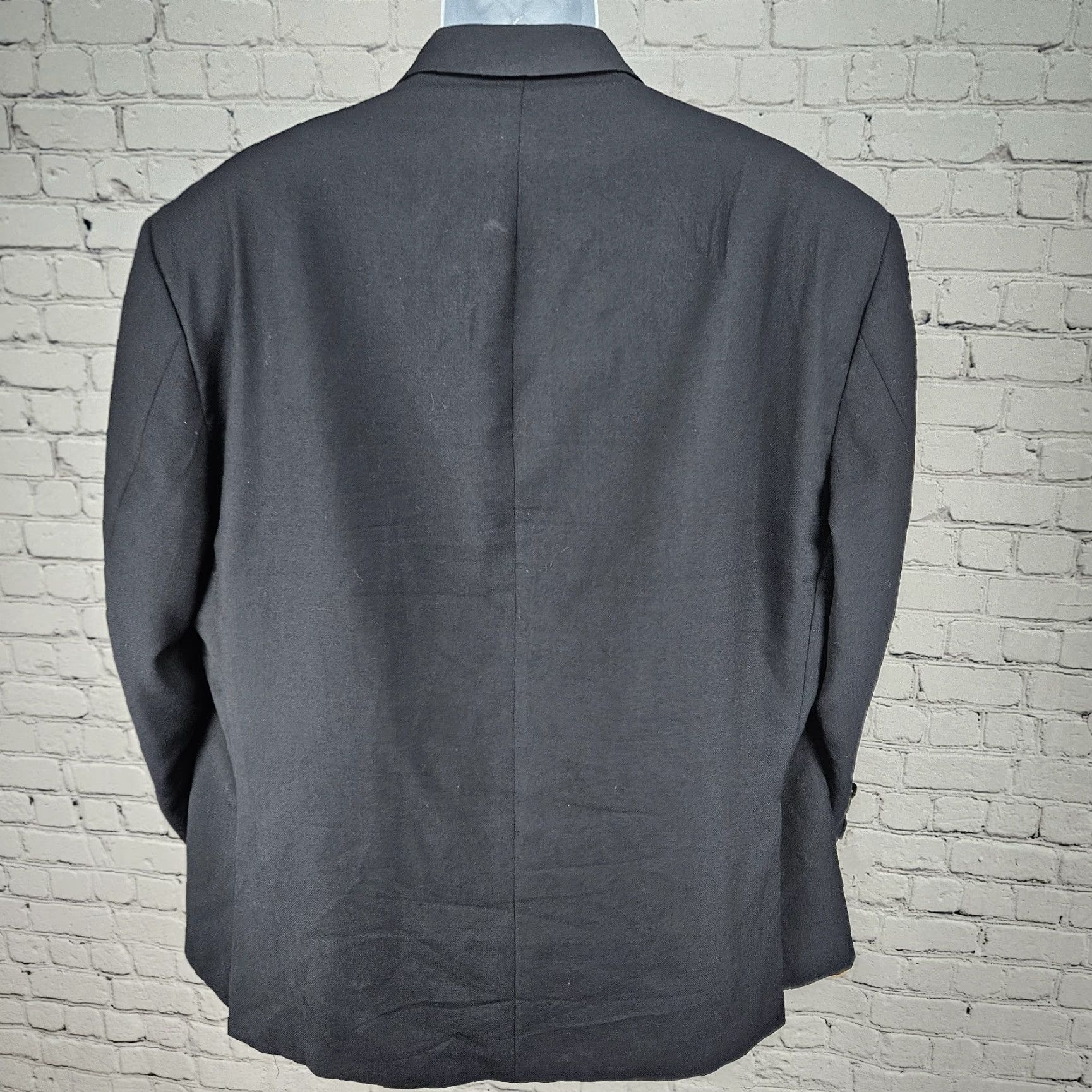 Vintage VTG Hickey Freeman Navy 2 Button Double Vented Notch Blazer Sport Coat USA 50S Shirt Jacket Men Blazer Classic Blue 1950s Mens Size 50R - 2 Thumbnail