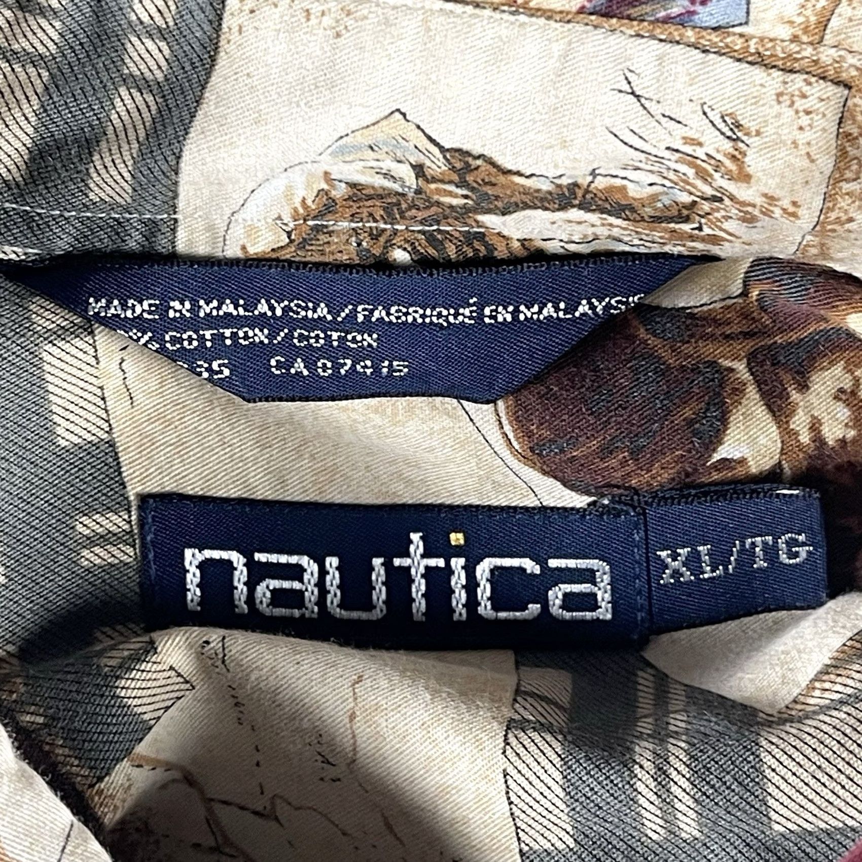 Nautica VINTAGE Nautica Shirt Men XL All Over Print Hunting Dog Duck Stamp Button Down LS Size US XL / EU 56 / 4 - 7 Thumbnail