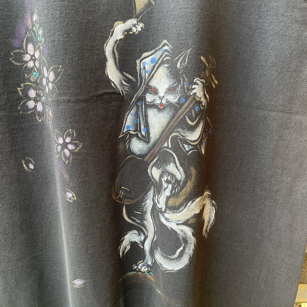 Japanese Brand × Vintage 🔥🇯🇵Kyoto Styles Big Motive Mystical Demon Cat Sukajan Tee Size US L / EU 52-54 / 3 - 6 Thumbnail