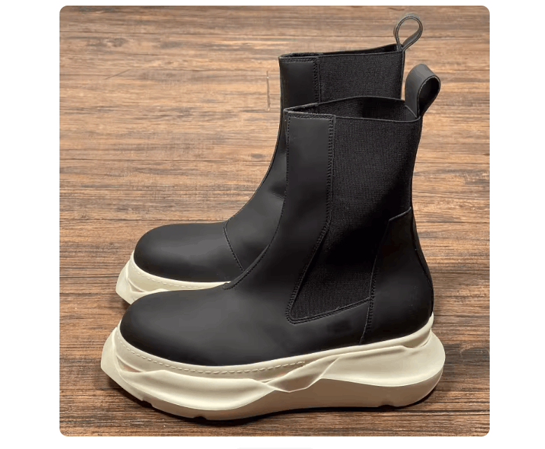 Rick Owens Drkshdw Rick Owens Men's Black Rubber Chunky Chelsea Boots Size US 9 / EU 42 - 3 Thumbnail