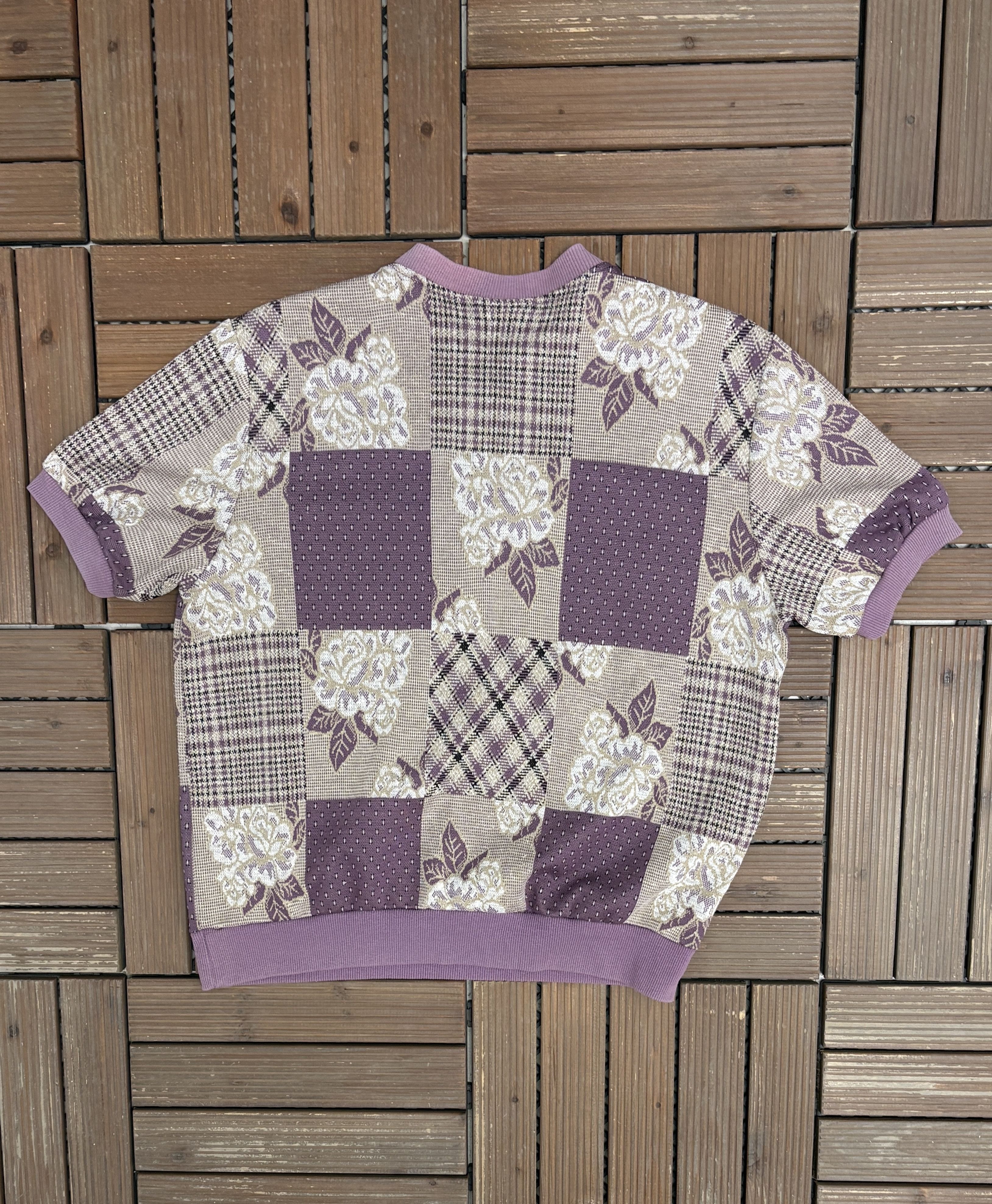 Vintage Alfred Dunner Floral Vintage Knit Purple T-Shirt Tee Size US M / EU 48-50 / 2 - 2 Thumbnail